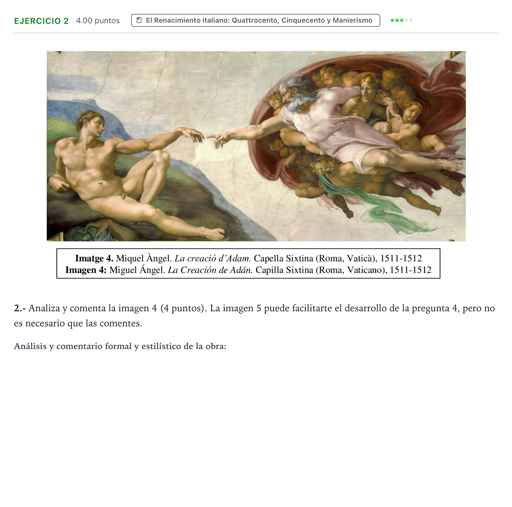 Enunciado: Problema 2 · Historia del Arte PAU Valencia Extraordinaria 2021