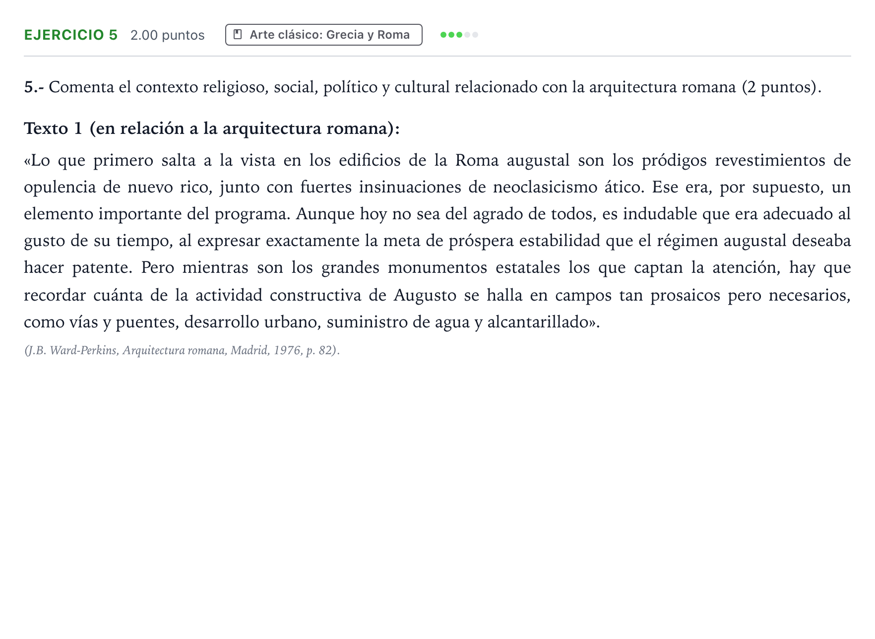 Enunciado: Problema 5 · Historia del Arte PAU Valencia Extraordinaria 2021