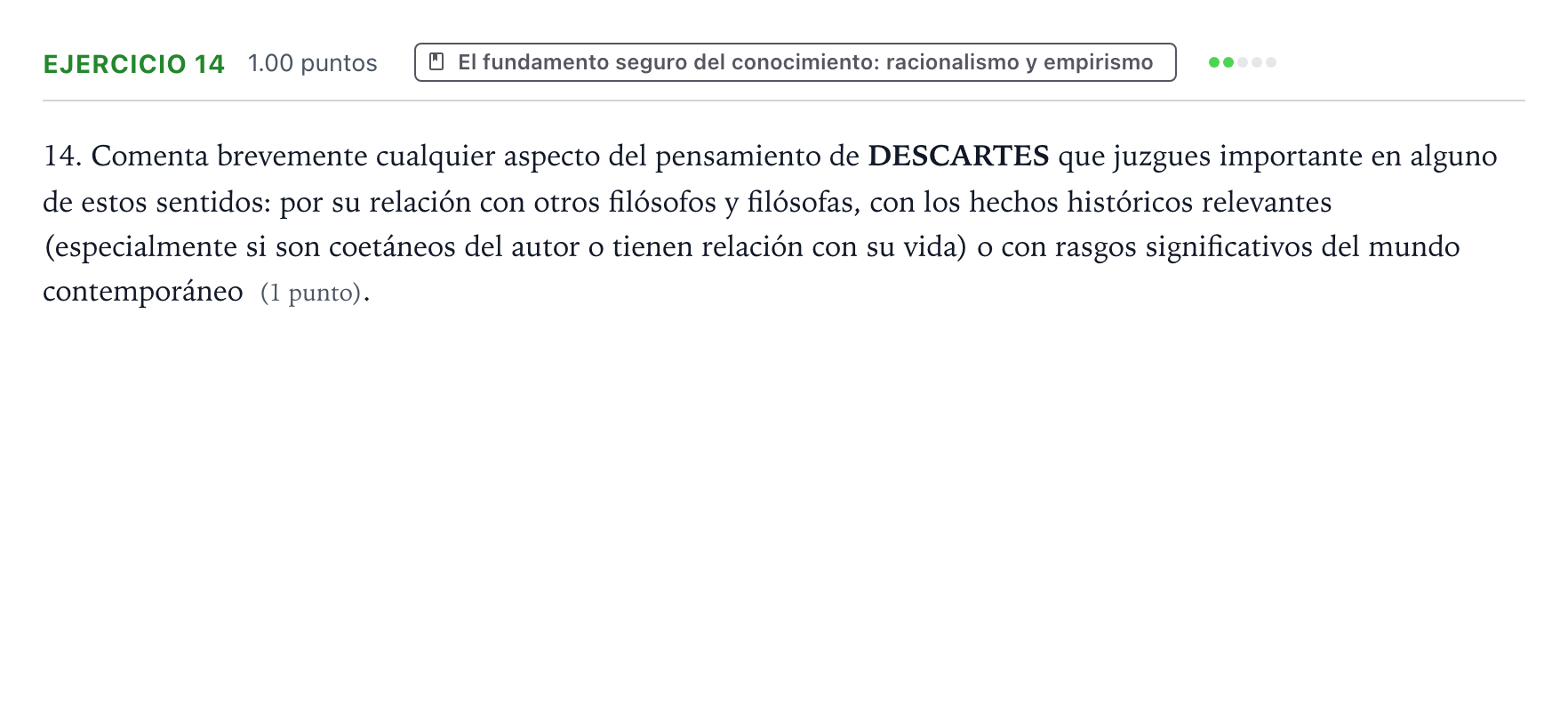 Enunciado: Problema 14 · Historia de la Filosofía PAU Valencia Ordinaria 2021