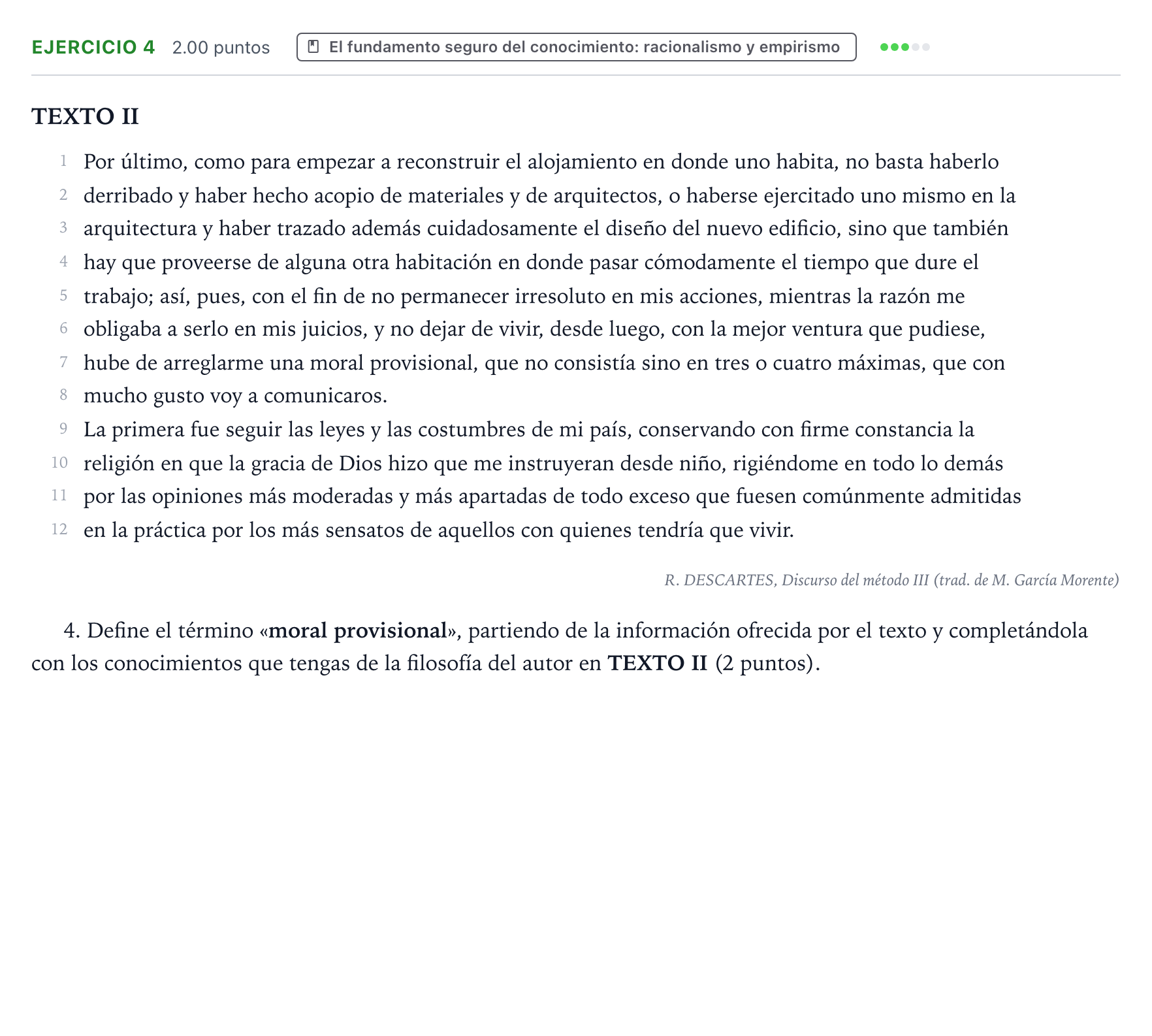 Enunciado: Problema 4 · Historia de la Filosofía PAU Valencia Ordinaria 2021