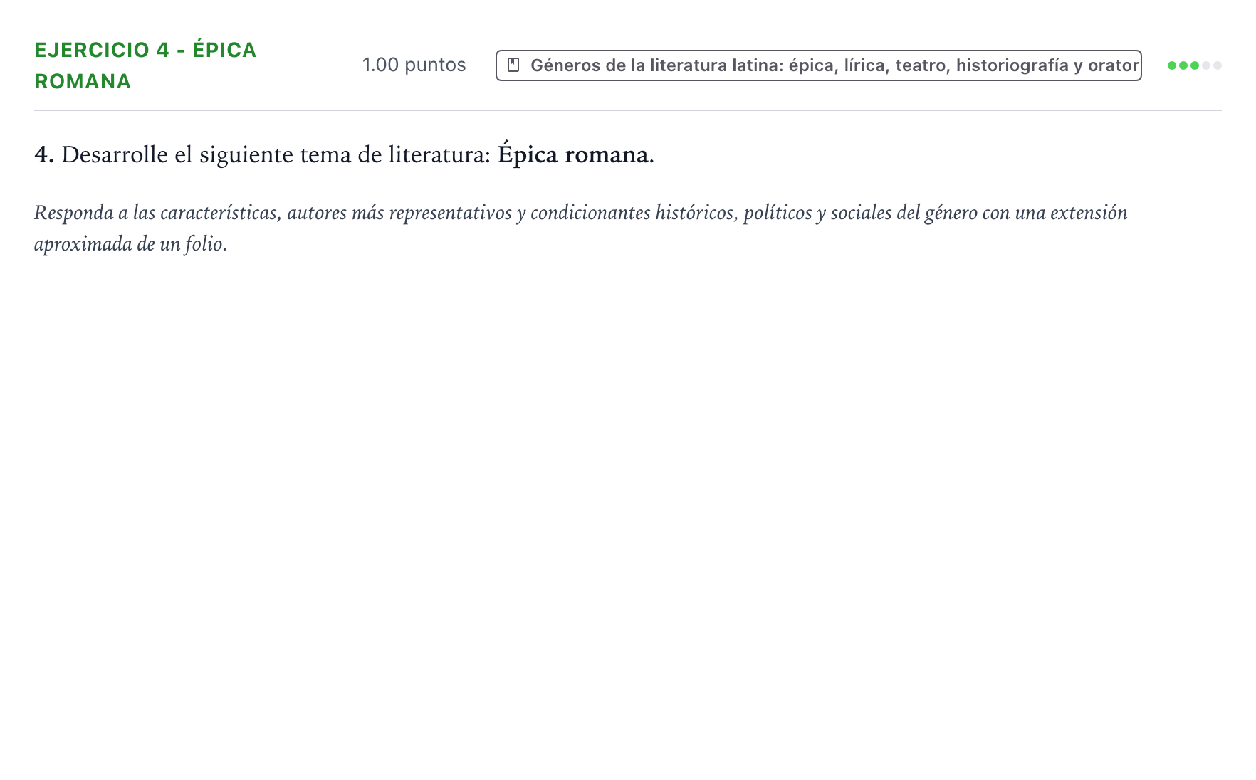 Enunciado: Ejercicio 4 - Épica romana · Latín II PAU Valencia Ordinaria 2021