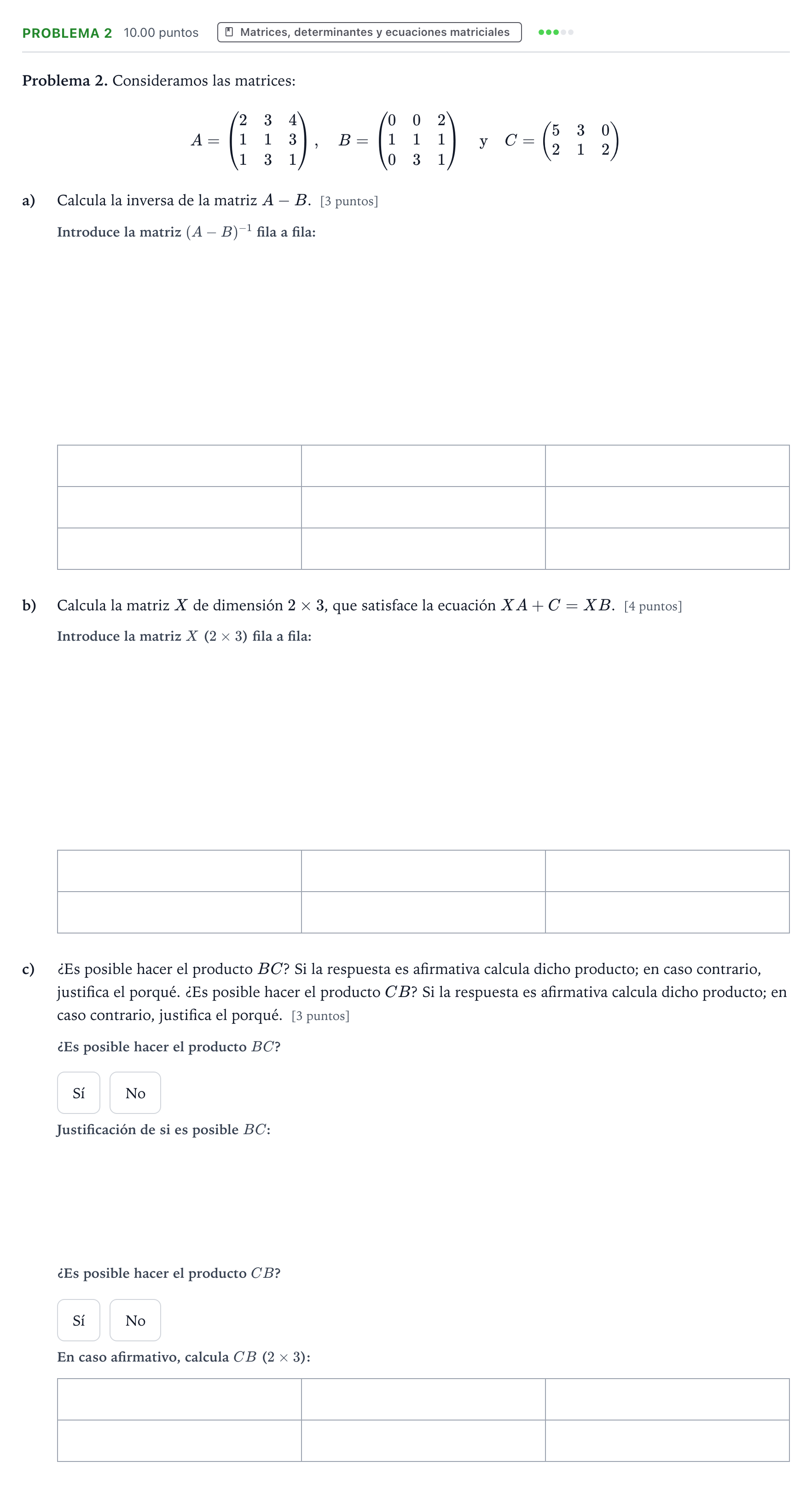 Enunciado: Problema 2 · Matemáticas aplicadas a las Ciencias Sociales II PAU Valencia Extraordinaria 2021