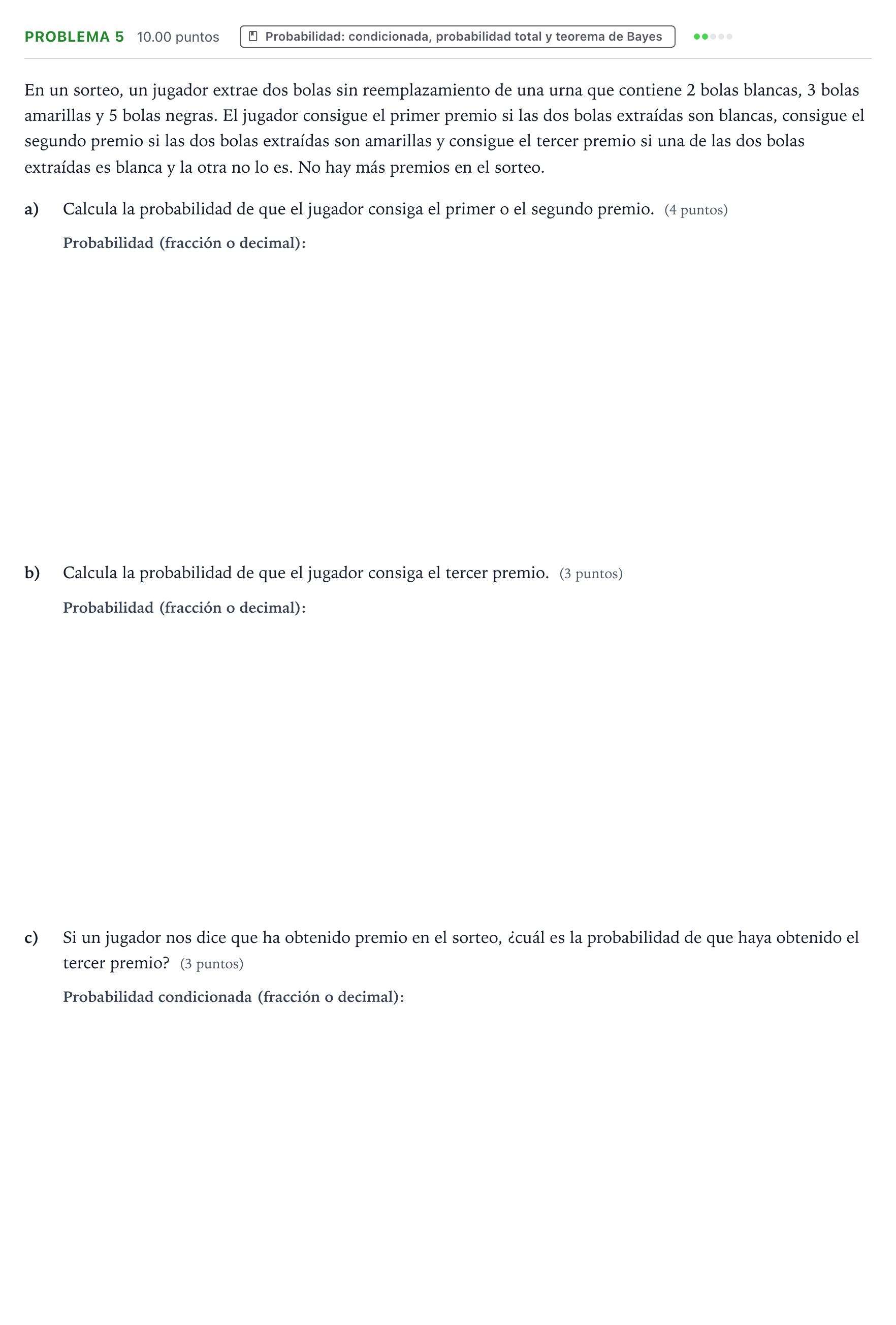 Enunciado: Problema 5 · Matemáticas aplicadas a las Ciencias Sociales II PAU Valencia Extraordinaria 2021