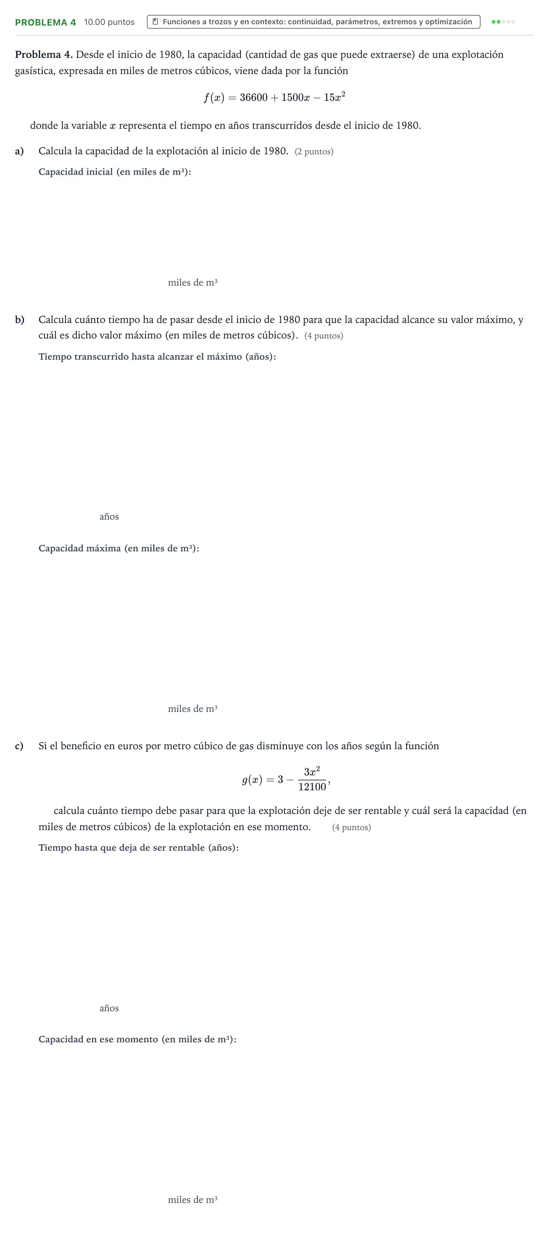 Enunciado: Problema 4 · Matemáticas aplicadas a las Ciencias Sociales II PAU Valencia Ordinaria 2021
