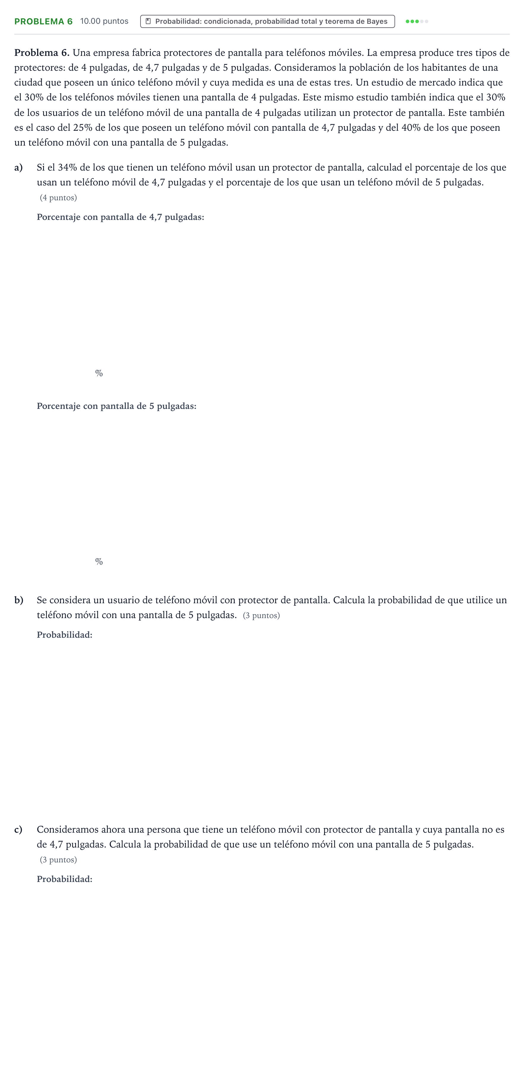 Enunciado: Problema 6 · Matemáticas aplicadas a las Ciencias Sociales II PAU Valencia Ordinaria 2021