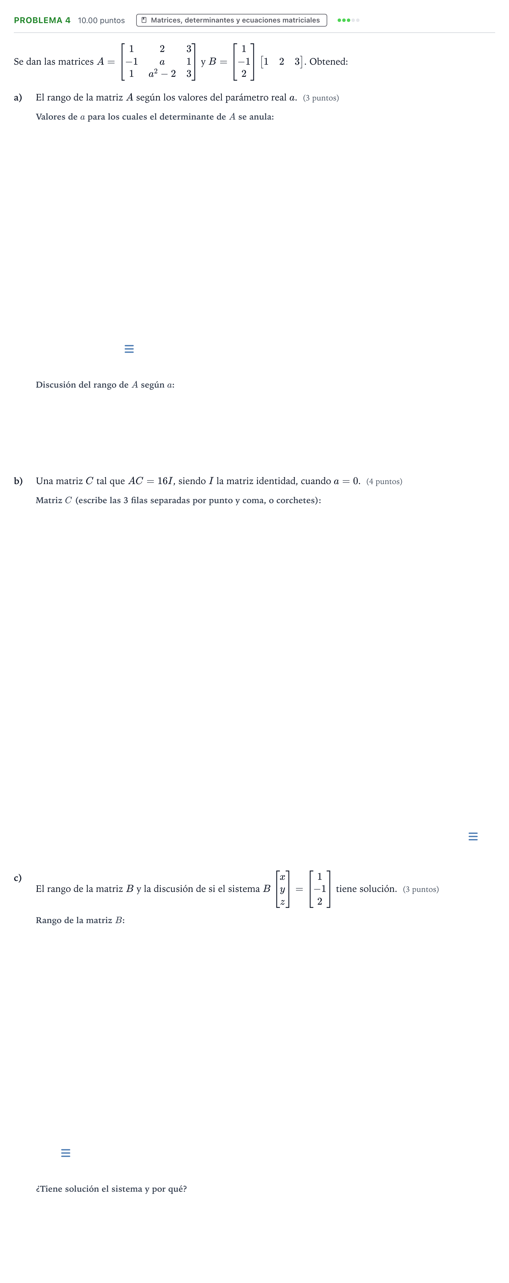 Enunciado: Problema 4 · Matemáticas II PAU Valencia Extraordinaria 2021