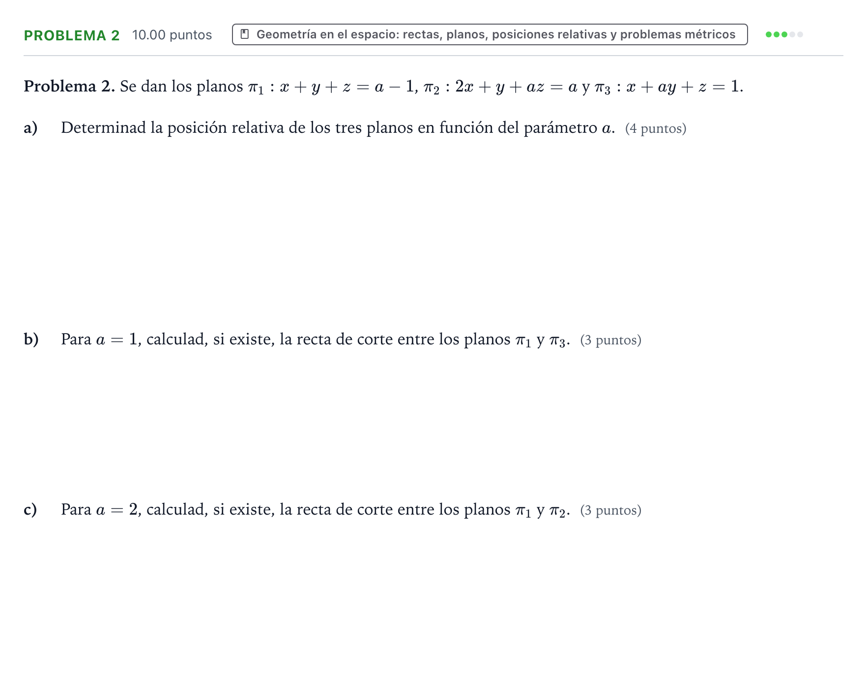 Enunciado: Problema 2 · Matemáticas II PAU Valencia Ordinaria 2021