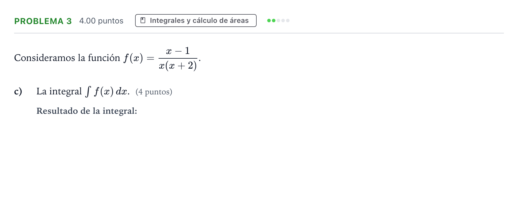 Enunciado: Problema 3 - Integrales · Matemáticas II PAU Valencia Ordinaria 2021