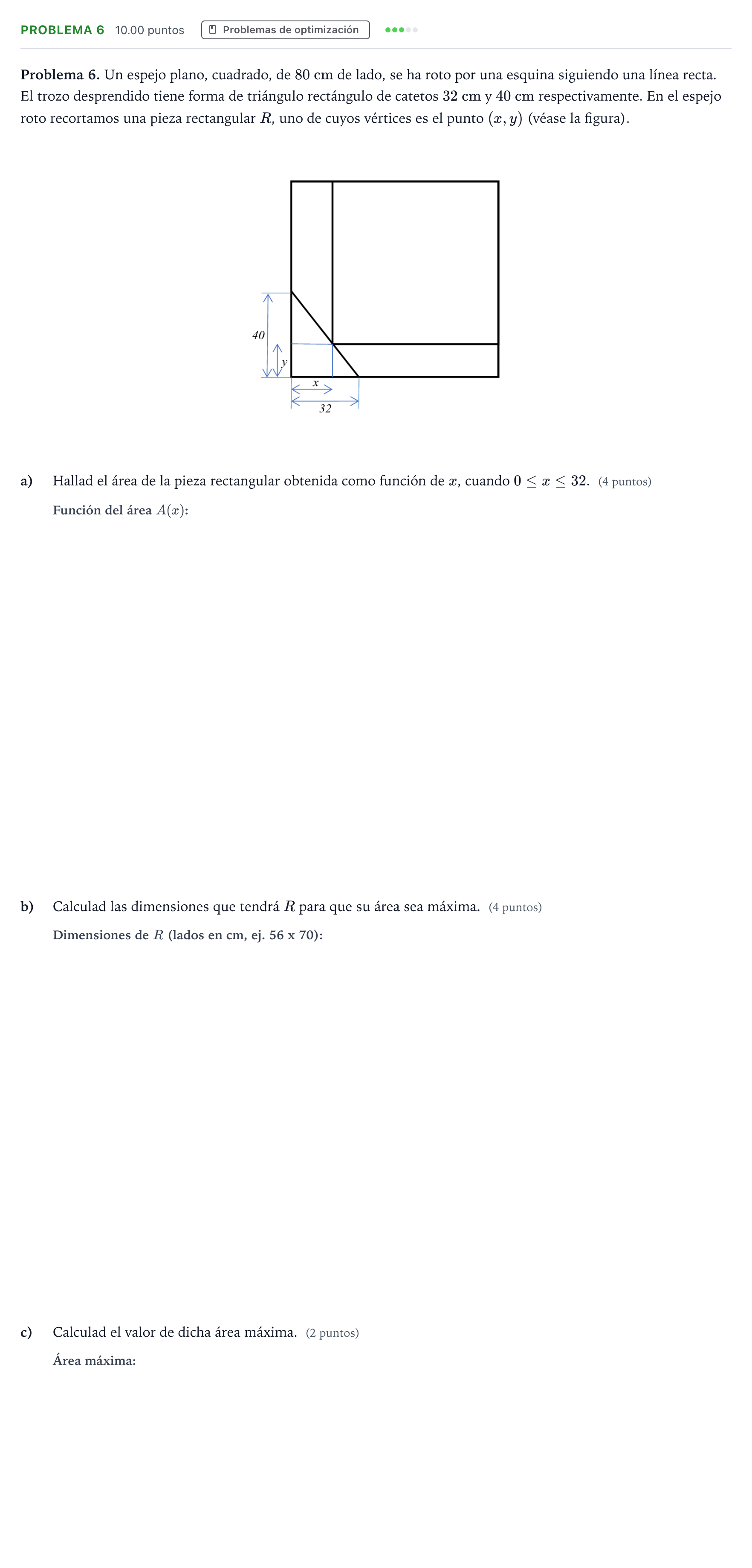 Enunciado: Problema 6 · Matemáticas II PAU Valencia Ordinaria 2021