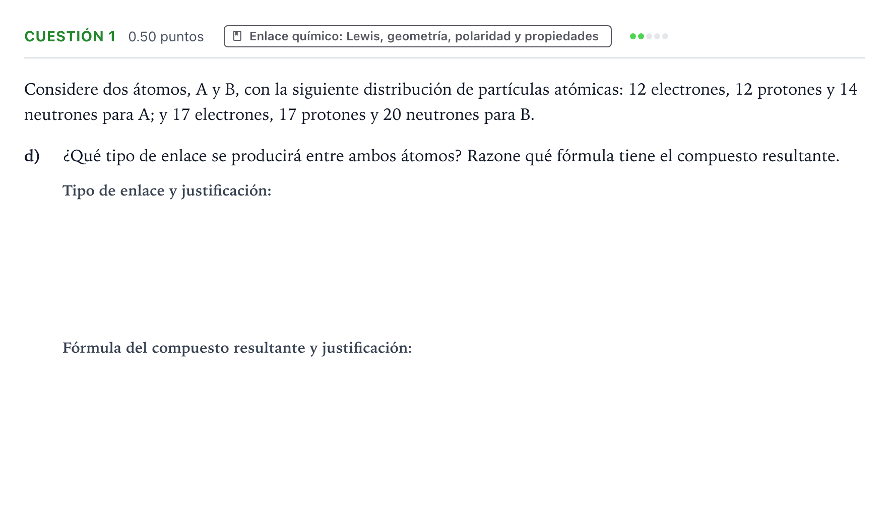 Enunciado: Cuestión 1 - Enlace químico · Química PAU Valencia Extraordinaria 2021