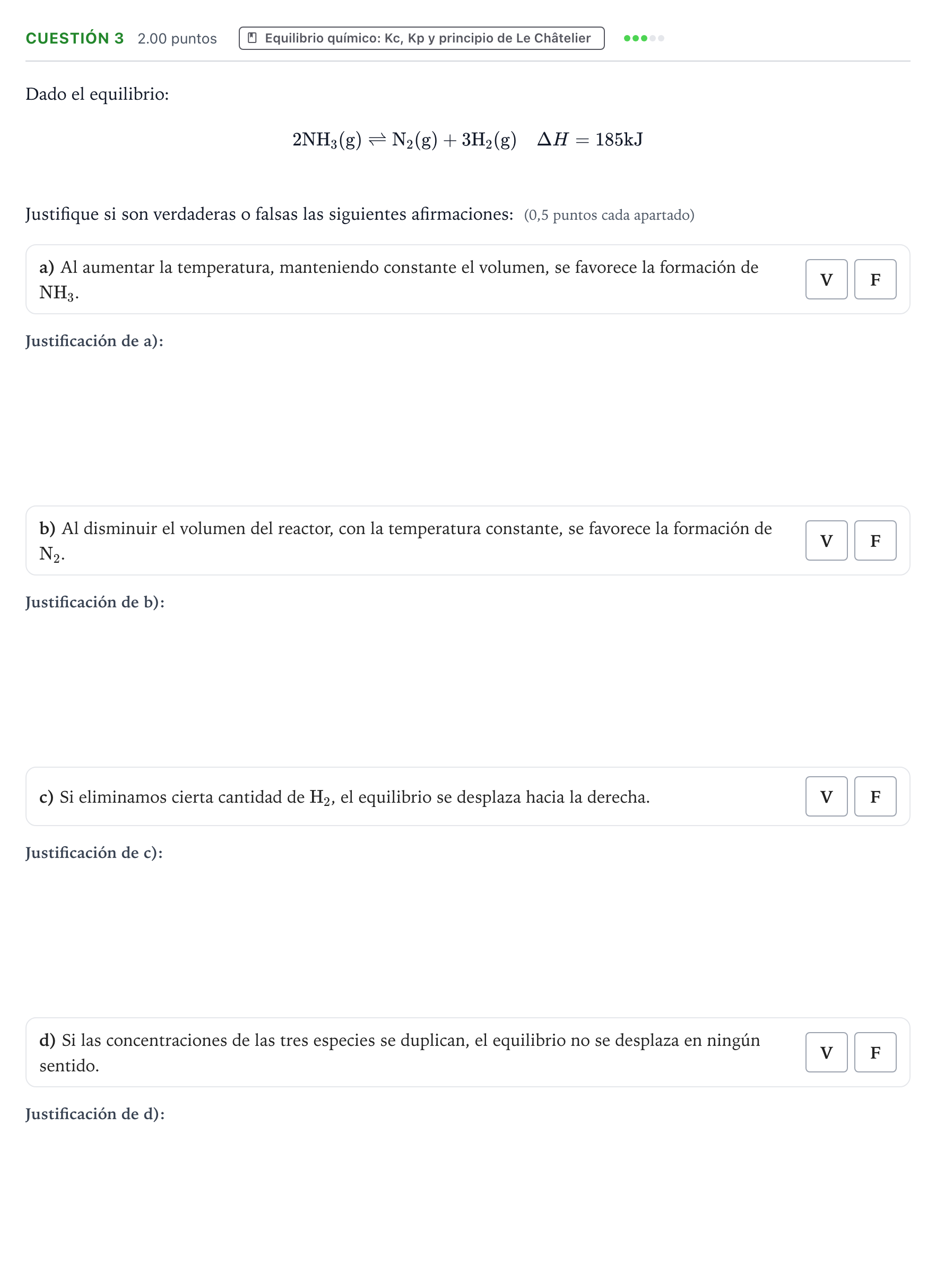 Enunciado: Cuestión 3 · Química PAU Valencia Ordinaria 2021