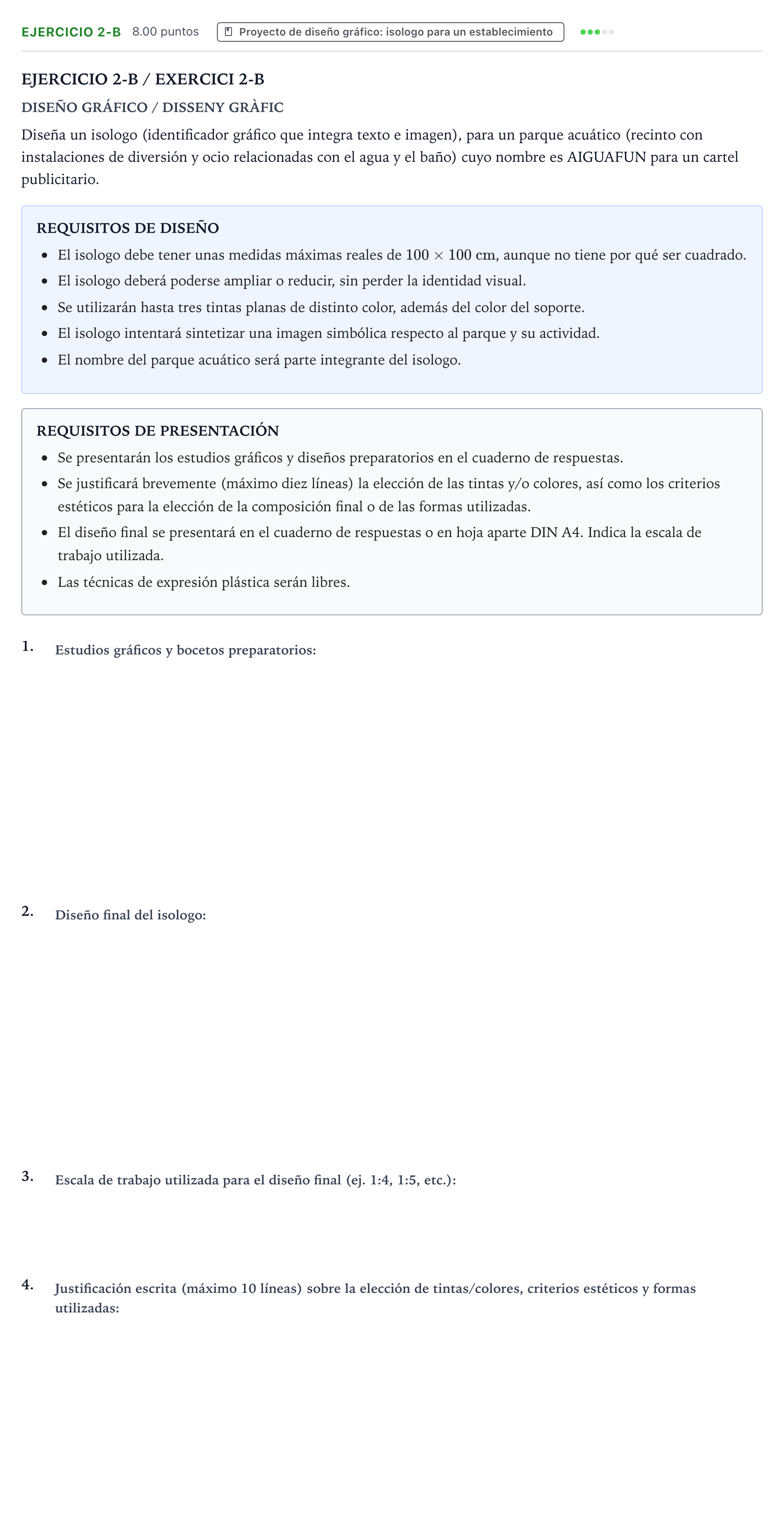 Enunciado: Ejercicio 2-B · Diseño PAU Valencia Ordinaria 2021