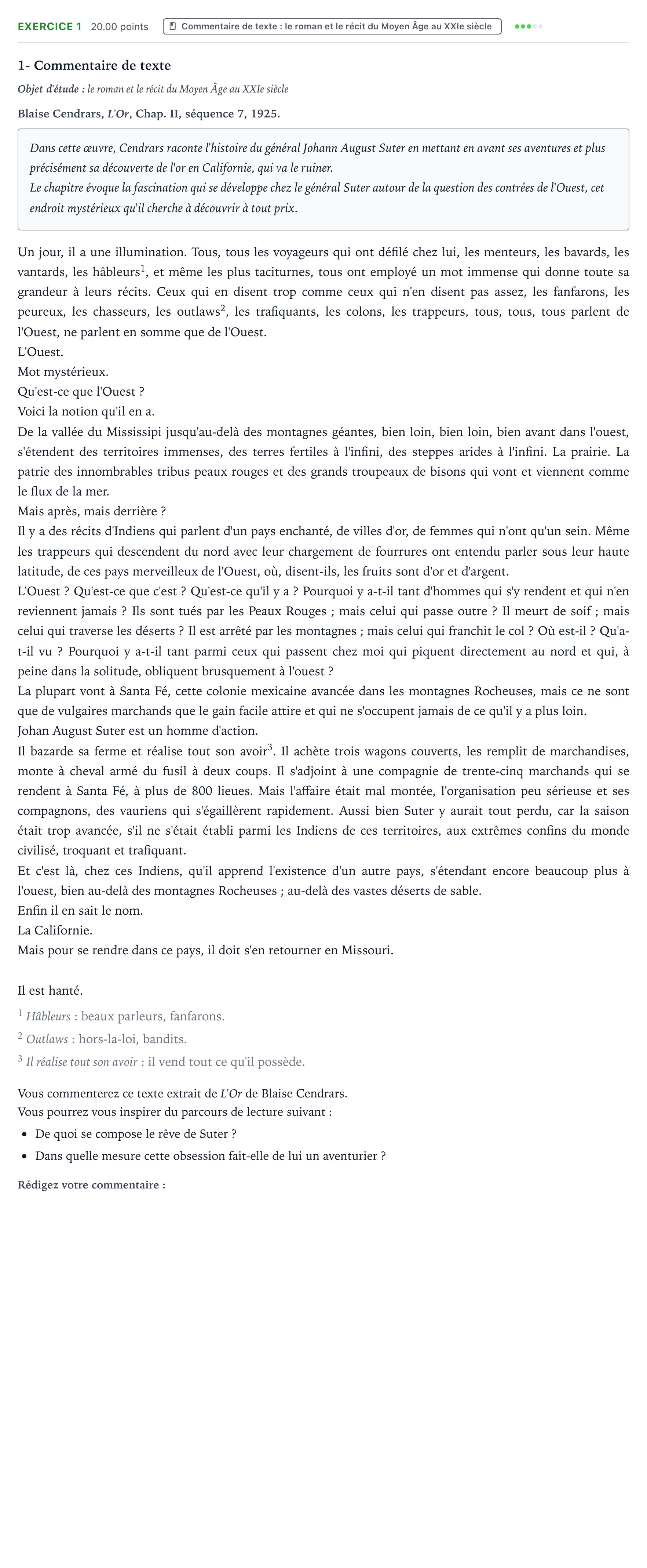 Énoncé: Exercice 1 - Commentaire de texte · Bac STMG Français Antilles-Guyane 2021 (jour 1)