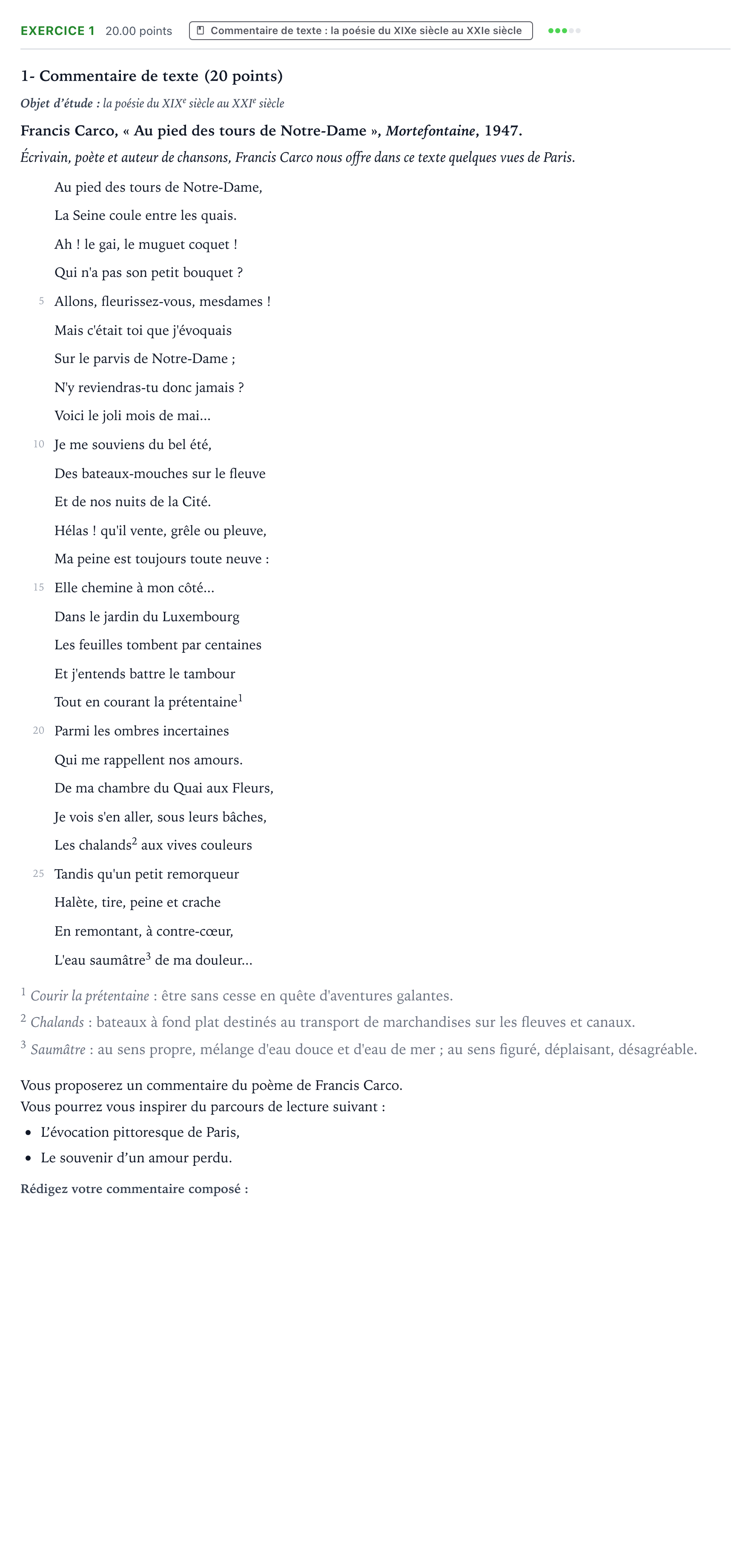 Énoncé: Exercice 1 - Commentaire de texte · Bac STMG Français Antilles-Guyane 2021 (jour 2)