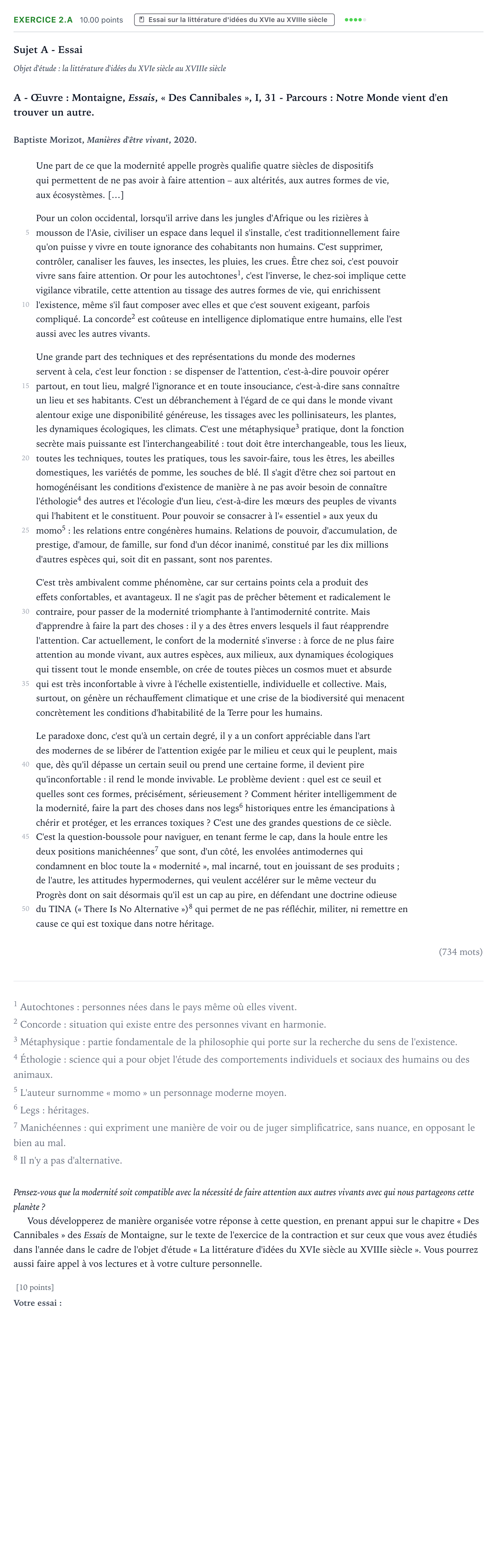 Énoncé: Exercice 2.A - Essai · Bac STMG Français Antilles-Guyane 2021 (jour 2)