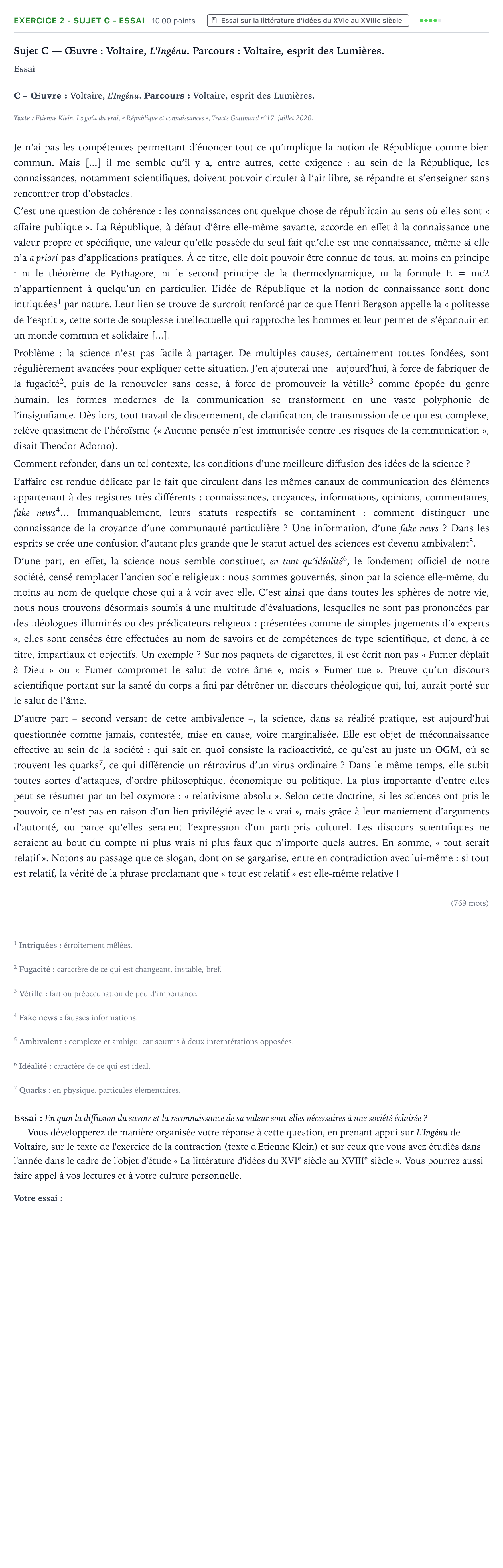Énoncé: Exercice 2 - Sujet C - Essai · Bac STMG Français Asie 2021 (jour 1)