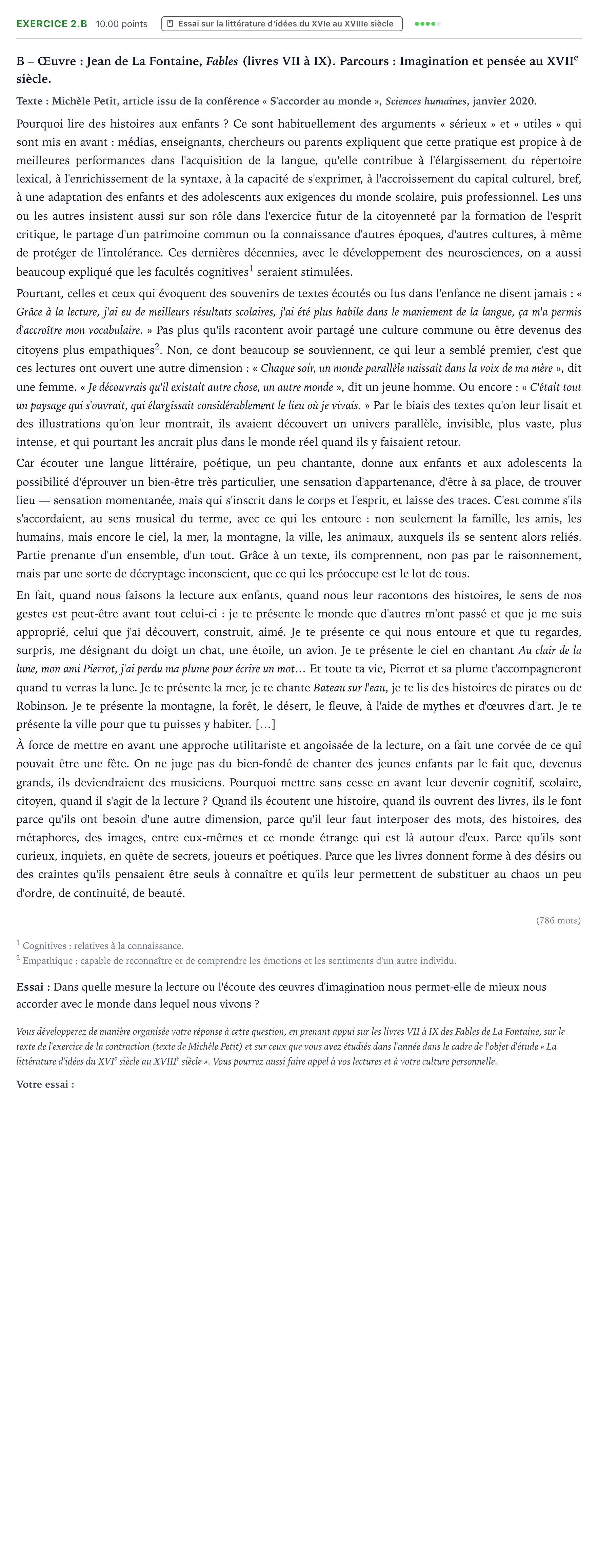 Énoncé: Exercice 2.B - Essai · Bac STMG Français Asie 2021 (jour 2)