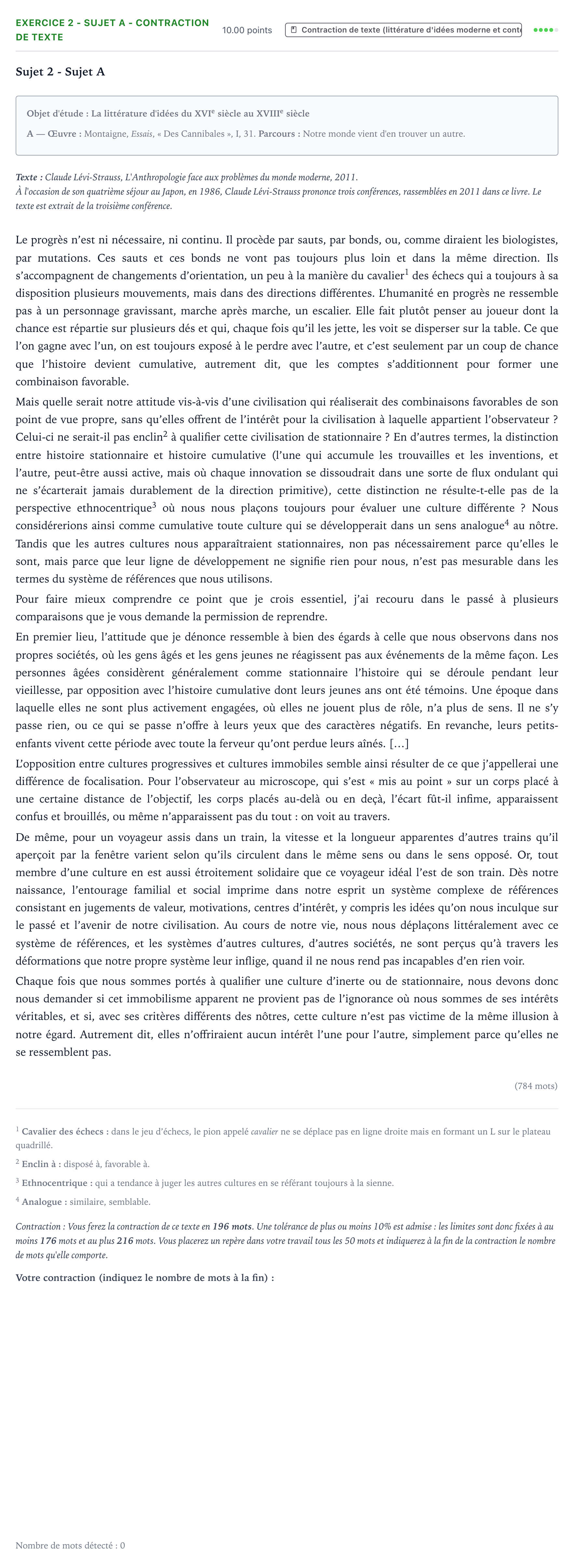 Énoncé: Exercice 2 - Sujet A - Contraction de texte · Bac STMG Français Centres étrangers (Afrique) 2021 (jour 1)