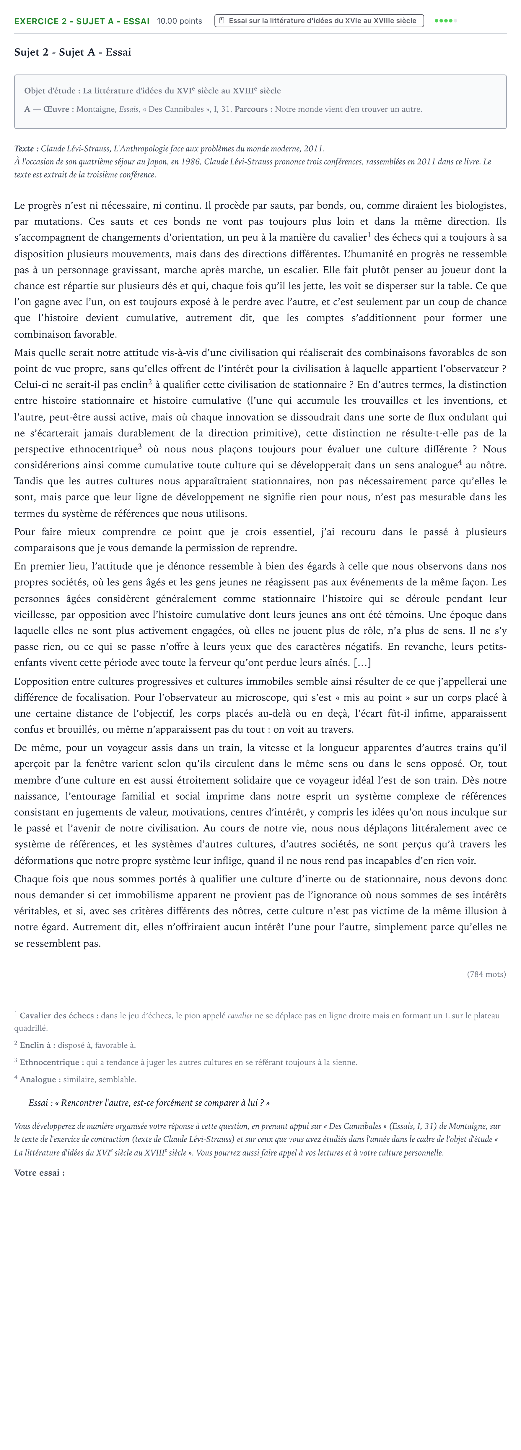 Énoncé: Exercice 2 - Sujet A - Essai · Bac STMG Français Centres étrangers (Afrique) 2021 (jour 1)