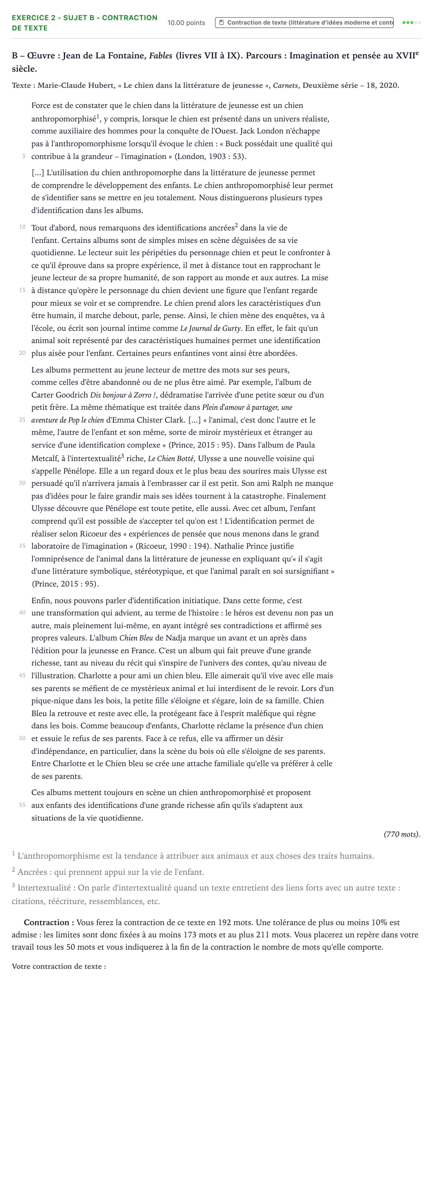 Énoncé: Exercice 2 - Sujet B - Contraction de texte · Bac STMG Français Centres étrangers (Afrique) 2021 (jour 1)