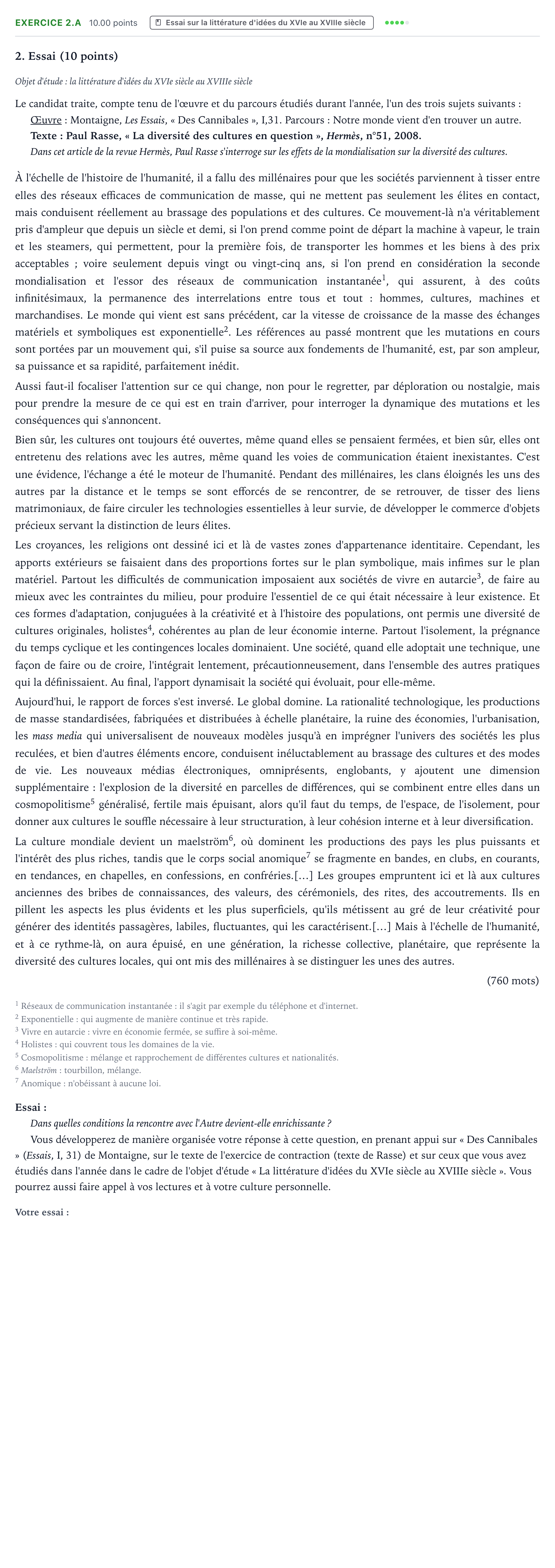 Énoncé: Exercice 2.A - Essai · Bac STMG Français Centres étrangers (Afrique) 2021 (jour 2)