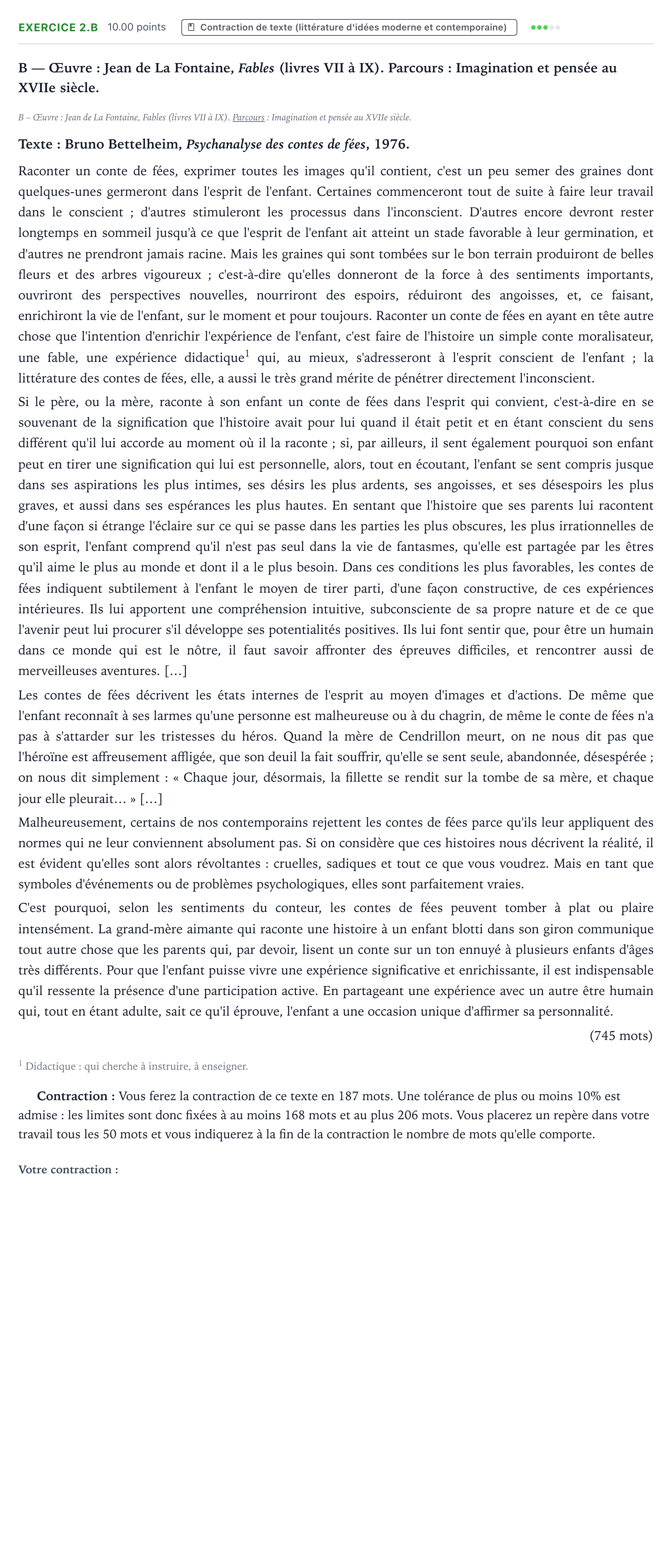 Énoncé: Exercice 2.B - Contraction de texte · Bac STMG Français Centres étrangers (Afrique) 2021 (jour 2)