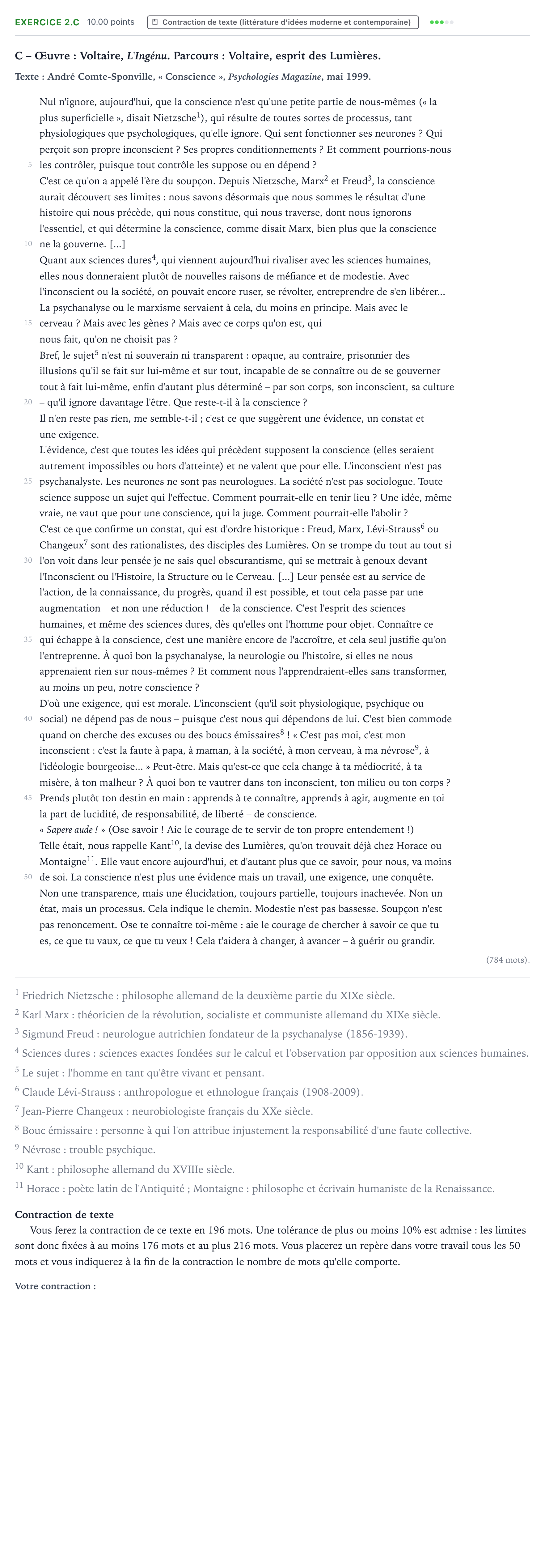 Énoncé: Exercice 2.C - Contraction de texte · Bac STMG Français Centres étrangers (Afrique) 2021 (jour 2)