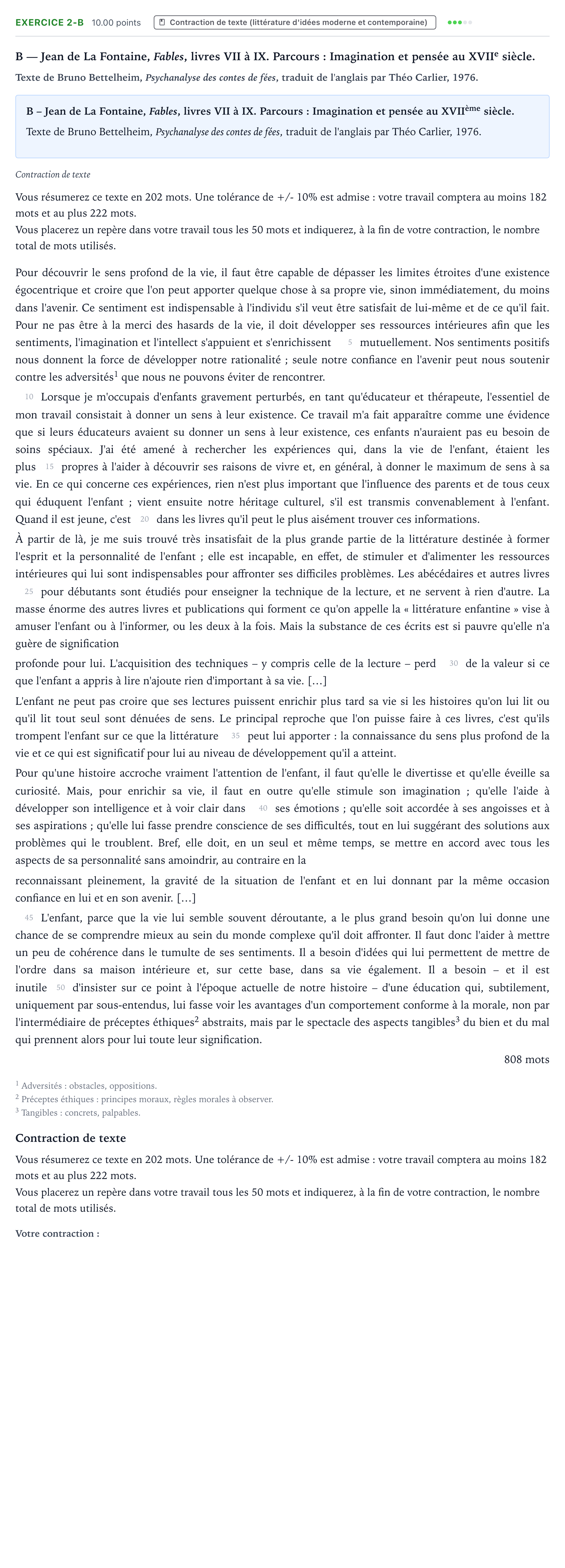Énoncé: Exercice 2-B - Contraction de texte · Bac STMG Français Métropole remplacement 2021