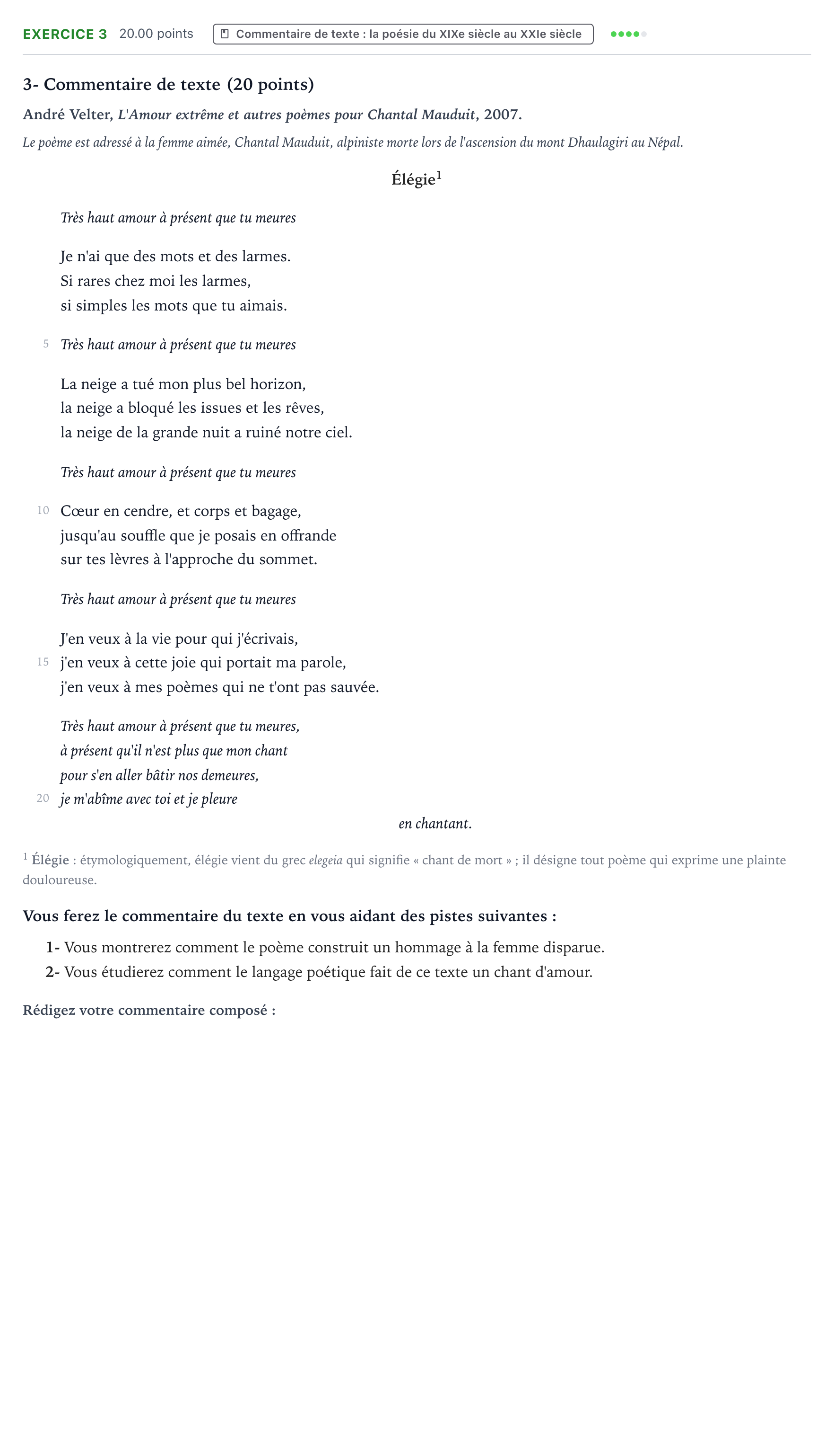 Énoncé: Exercice 3 - Commentaire de texte · Bac STMG Français Métropole remplacement 2021