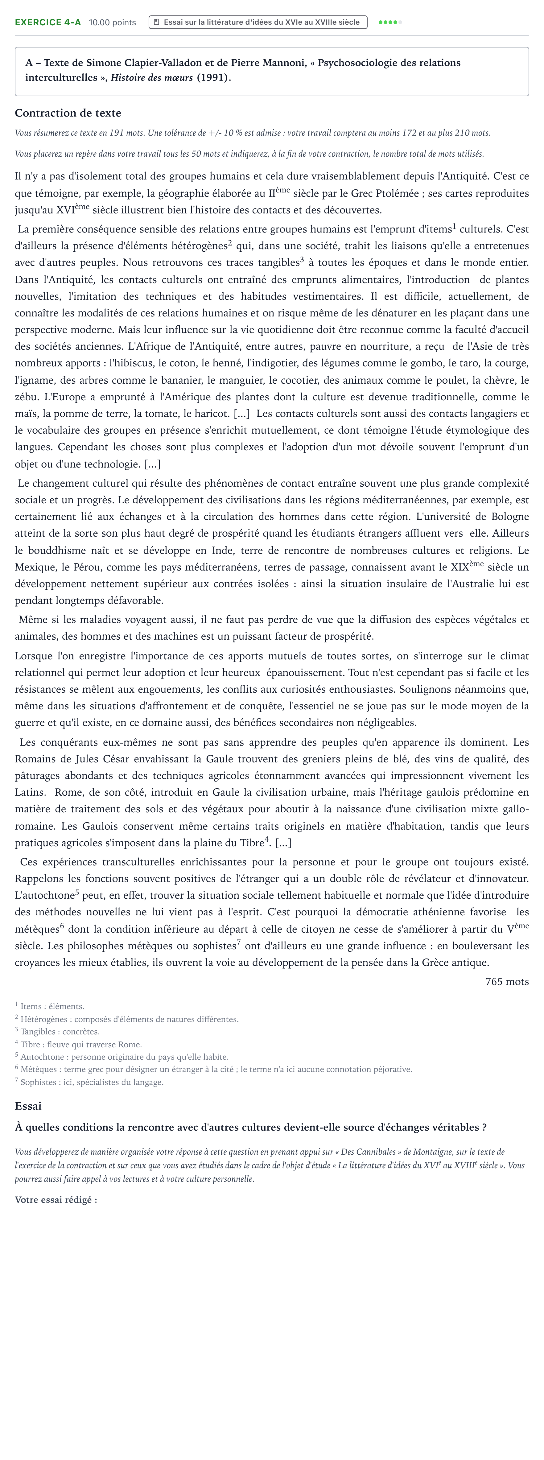 Énoncé: Exercice 4-A - Essai · Bac STMG Français Métropole remplacement 2021