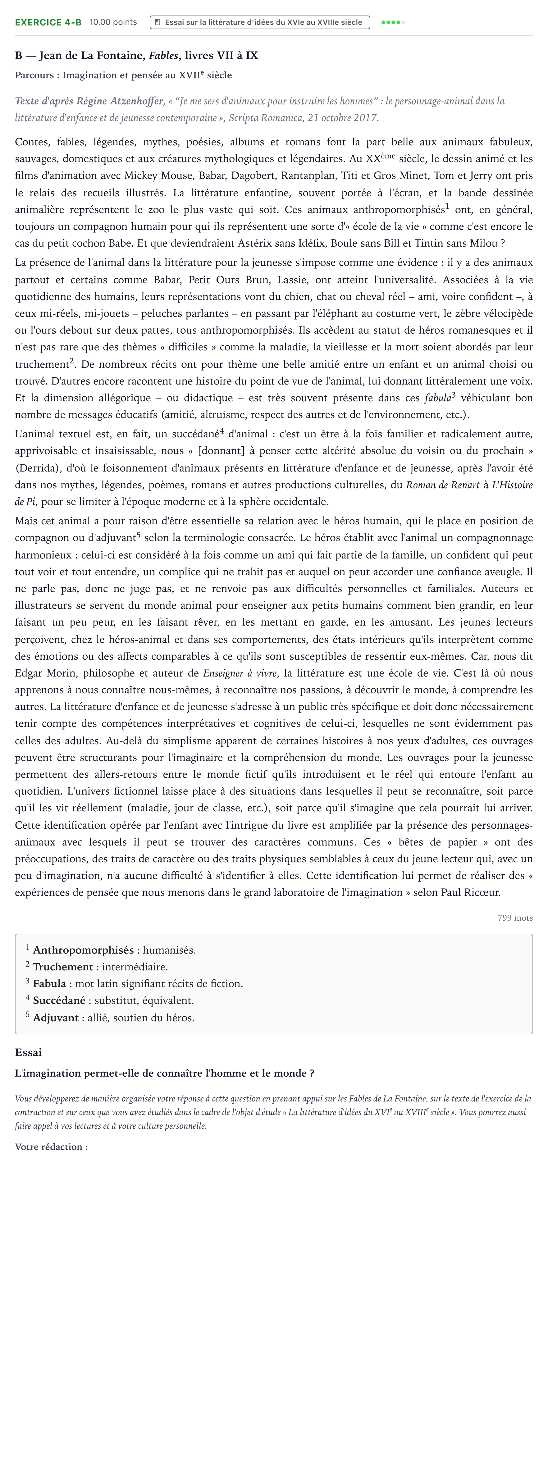 Énoncé: Exercice 4-B - Essai · Bac STMG Français Métropole remplacement 2021