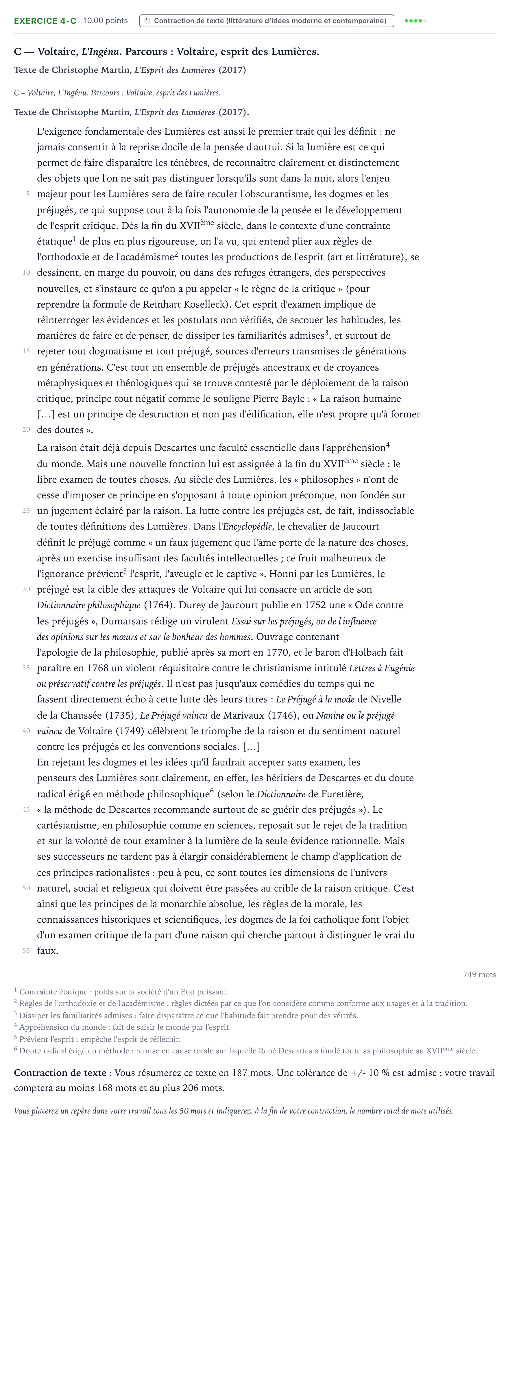 Énoncé: Exercice 4-C - Contraction de texte · Bac STMG Français Métropole remplacement 2021