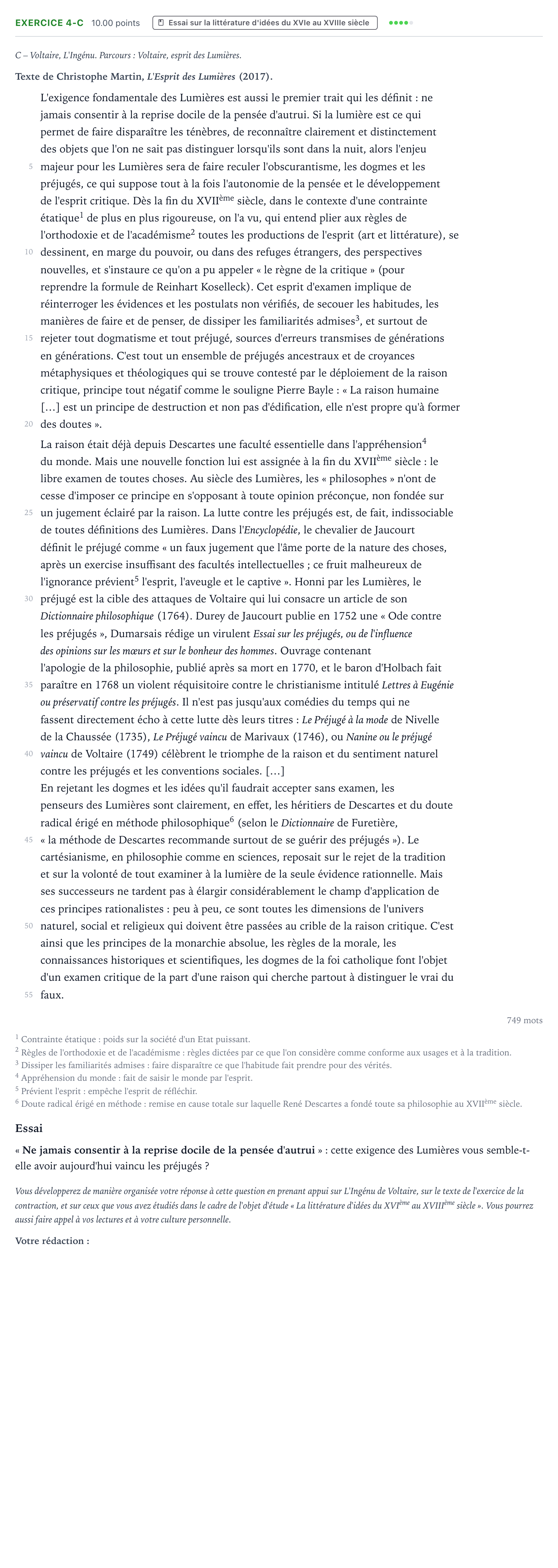 Énoncé: Exercice 4-C - Essai · Bac STMG Français Métropole remplacement 2021