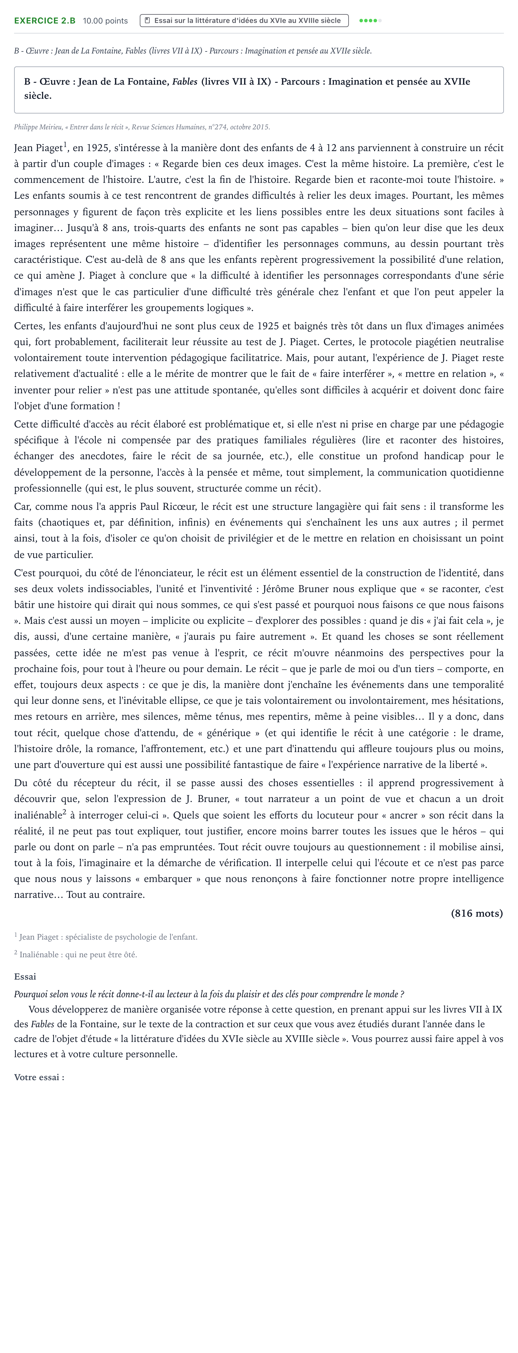 Énoncé: Exercice 2.B - Essai · Bac STMG Français Polynésie 2021 (jour 2)