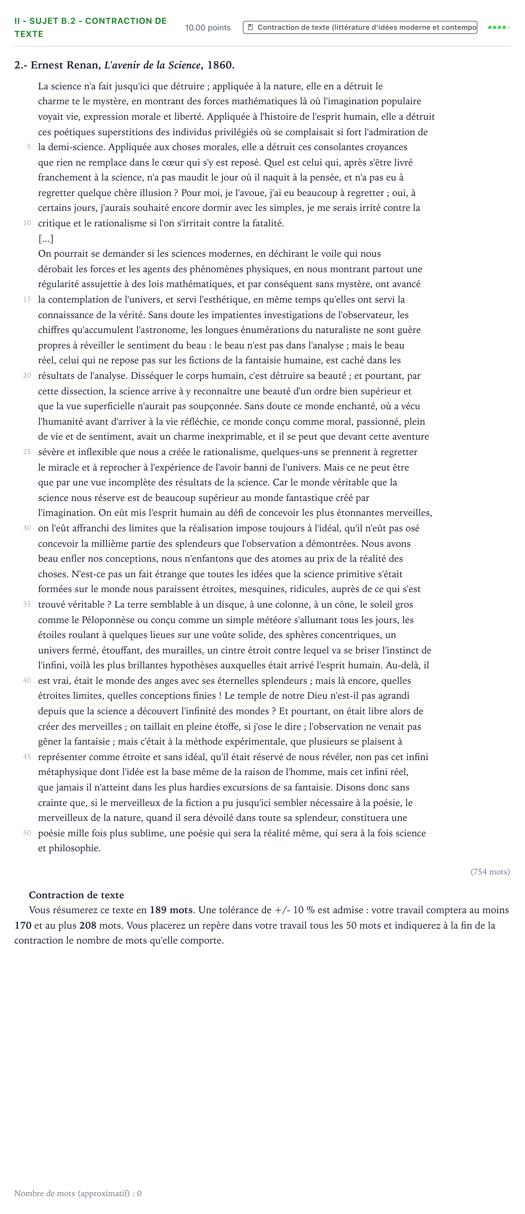 Énoncé: Exercice II - Sujet B.2 - Contraction de texte · Bac STMG Français Polynésie remplacement 2021