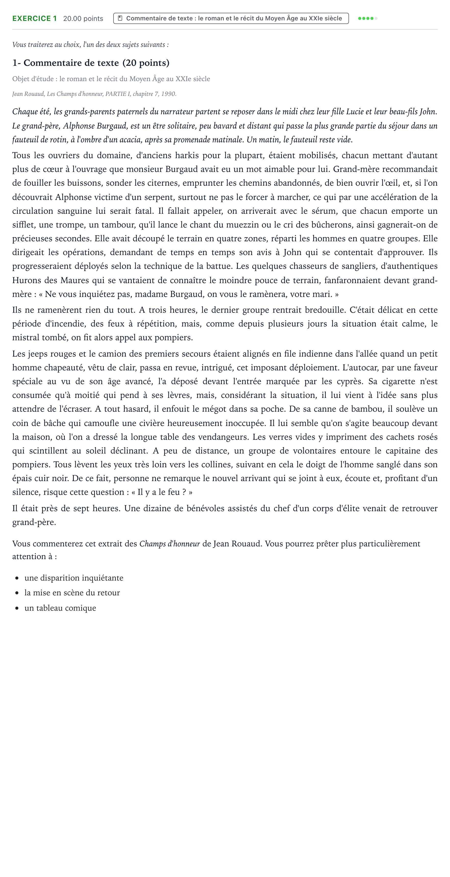 Énoncé: Exercice 1 - Commentaire de texte · Bac STMG Français Antilles-Guyane session normale 2022