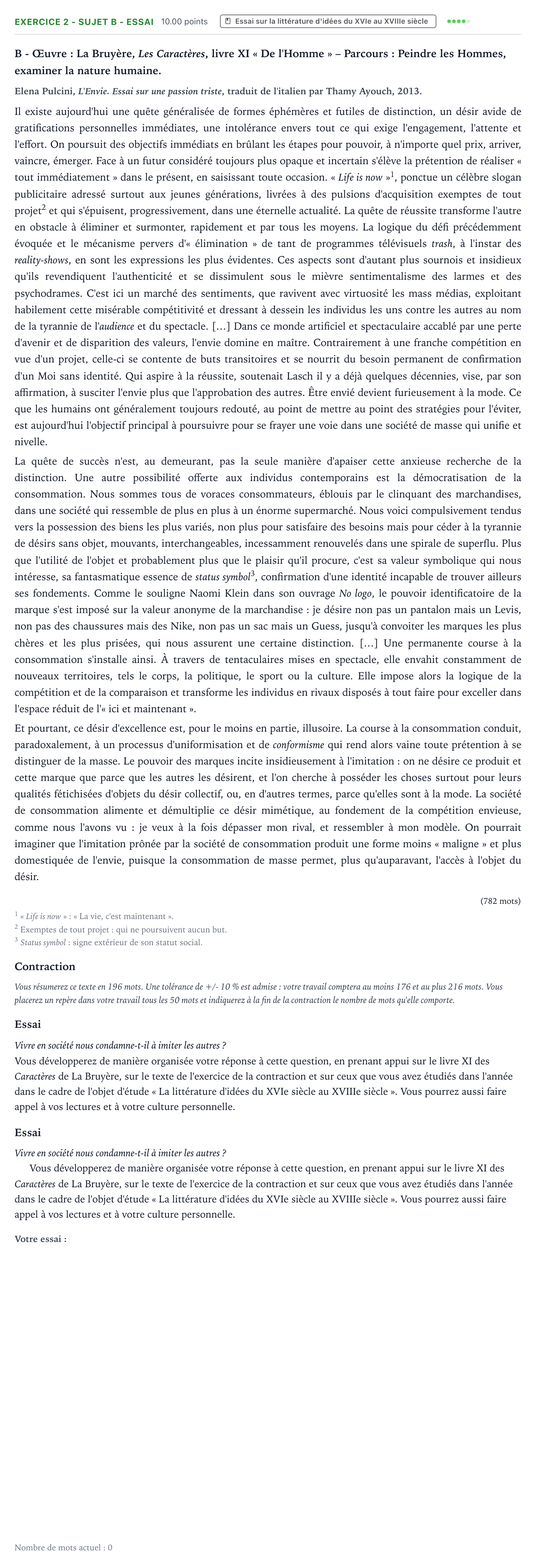Énoncé: Exercice 2 - Sujet B - Essai · Bac STMG Français Antilles-Guyane session normale 2022