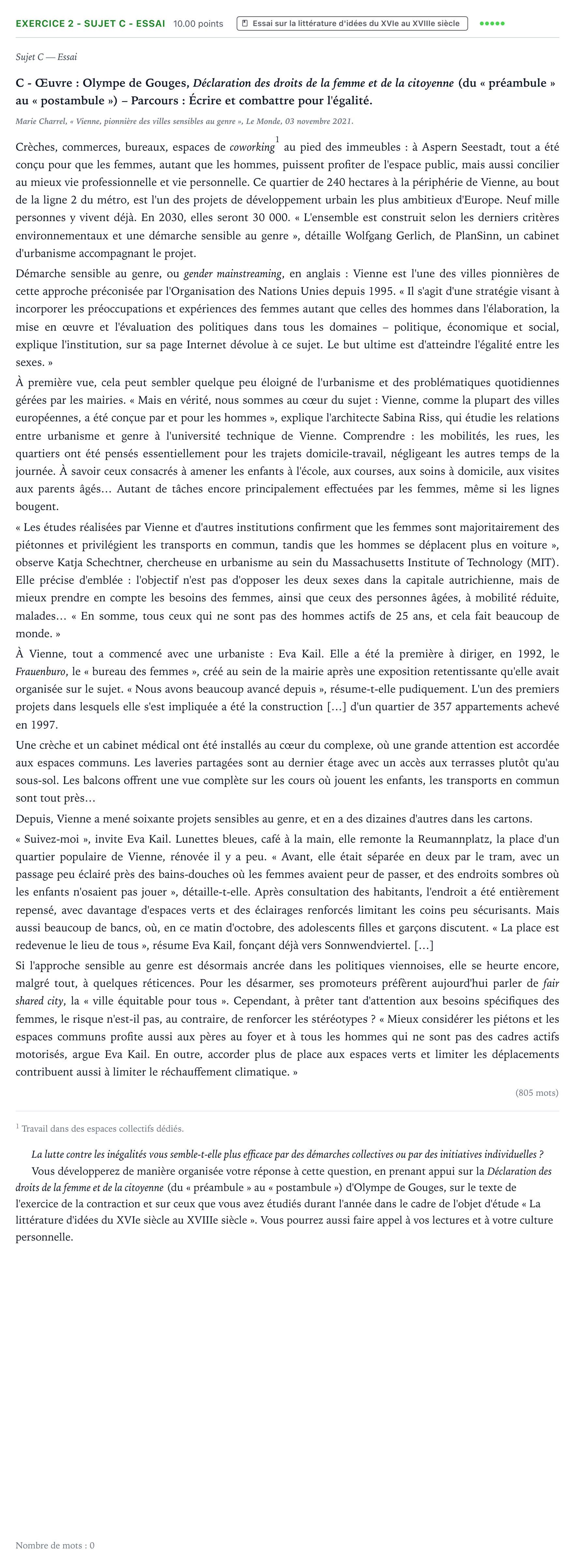 Énoncé: Exercice 2 - Sujet C - Essai · Bac STMG Français Antilles-Guyane session normale 2022