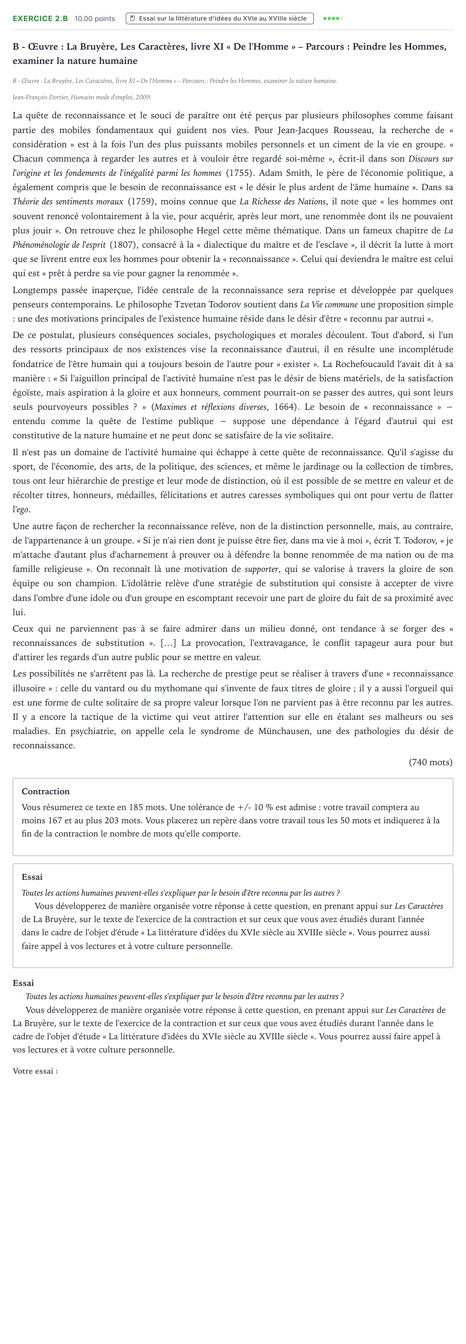 Énoncé: Exercice 2.B - Essai · Bac STMG Français Antilles-Guyane remplacement 2022