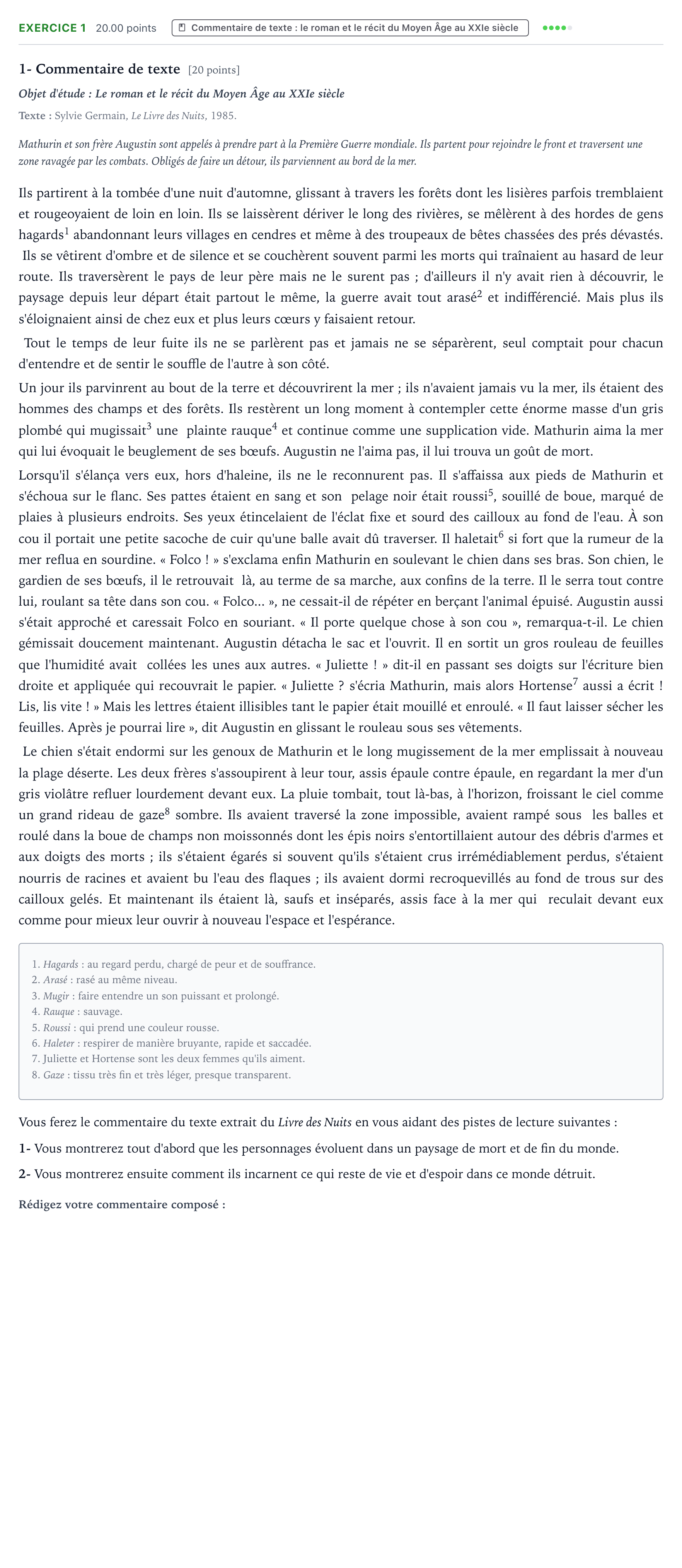 Énoncé: Exercice 1 - Commentaire de texte · Bac STMG Français Asie session normale 2022