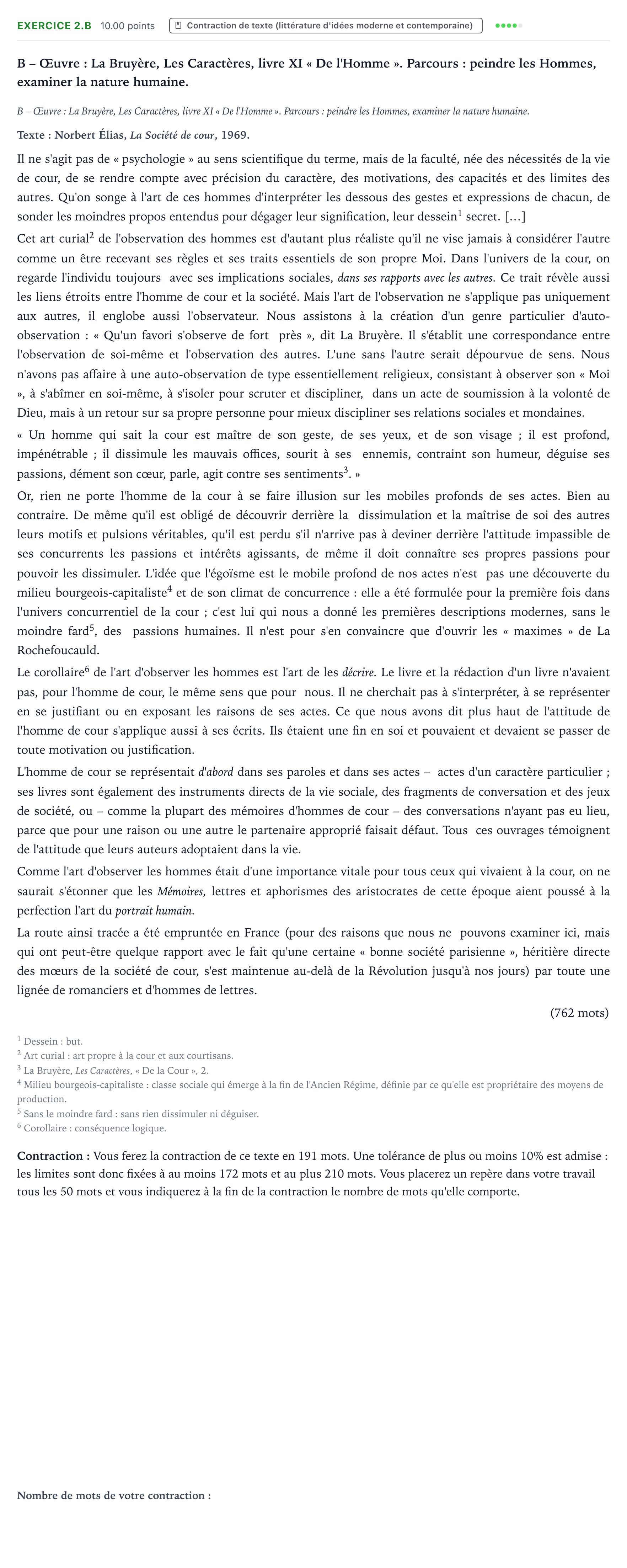 Énoncé: Exercice 2.B - Contraction de texte · Bac STMG Français Asie session normale 2022