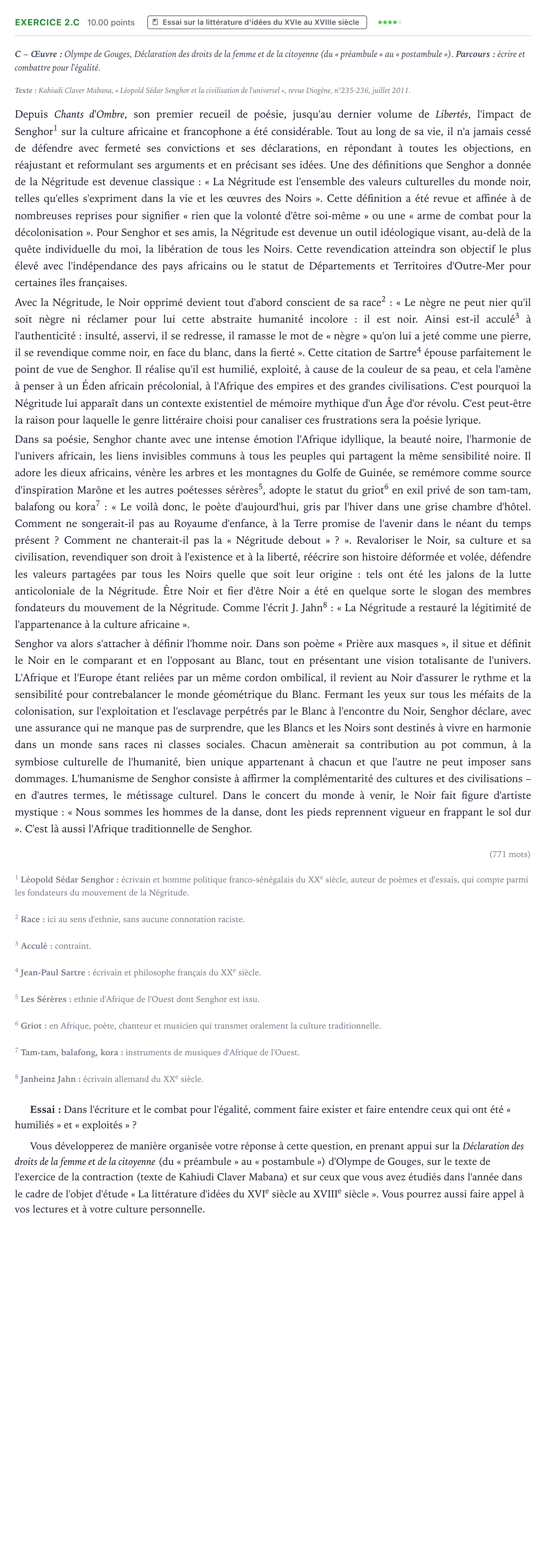 Énoncé: Exercice 2.C - Essai · Bac STMG Français Asie session normale 2022