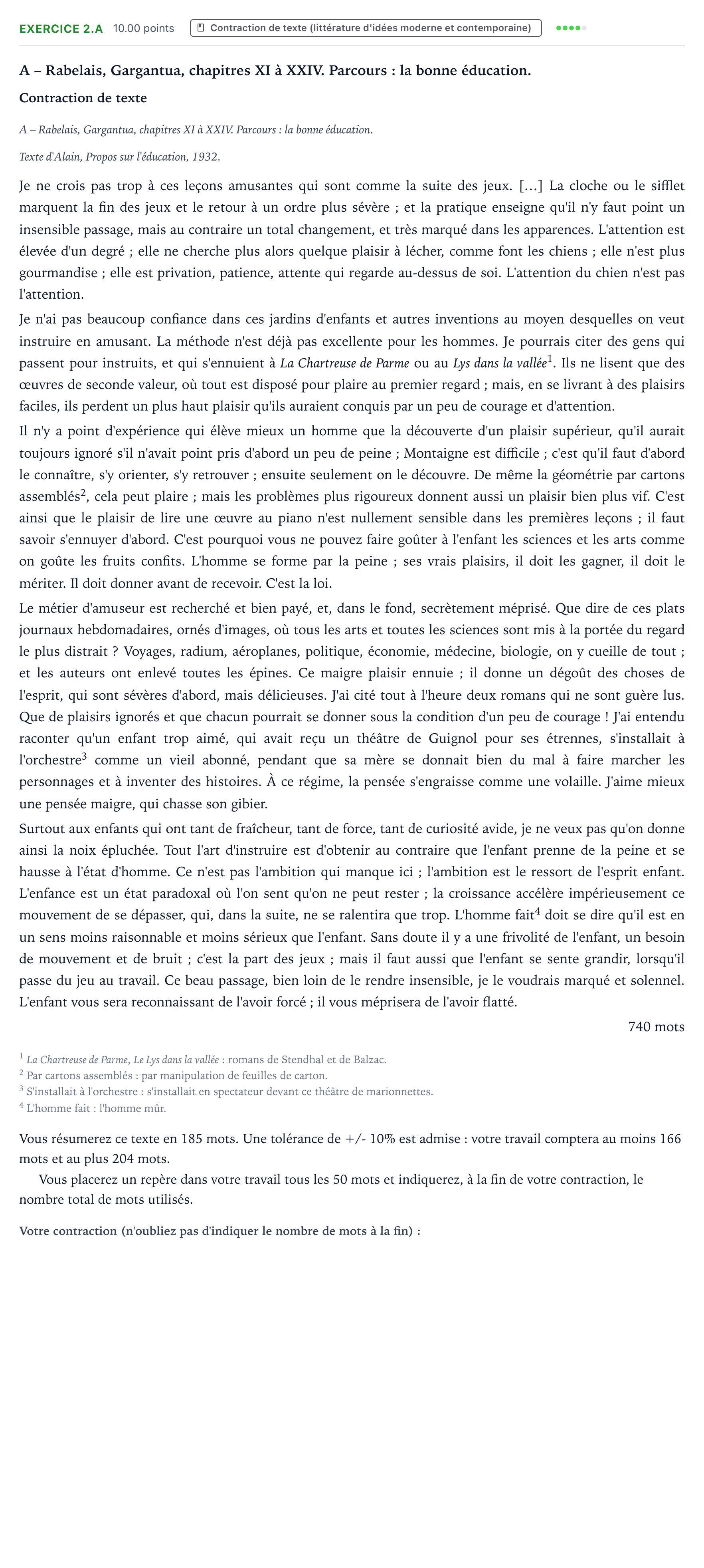 Énoncé: Exercice 2.A - Contraction de texte · Bac STMG Français Métropole remplacement 2022