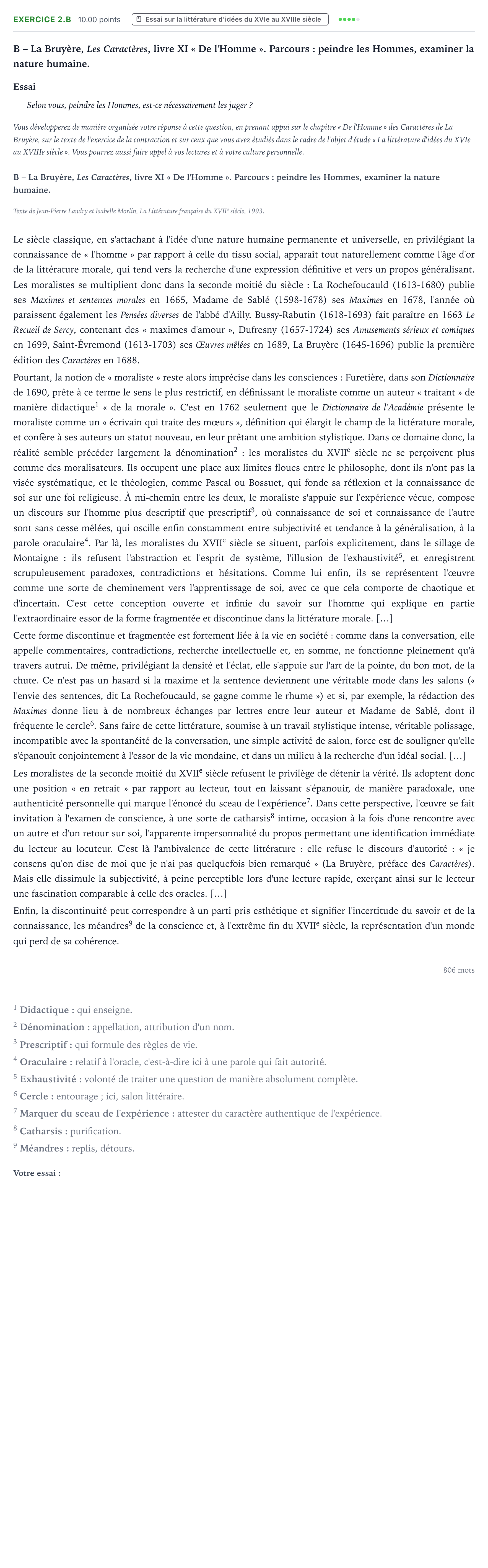 Énoncé: Exercice 2.B - Essai · Bac STMG Français Métropole remplacement 2022