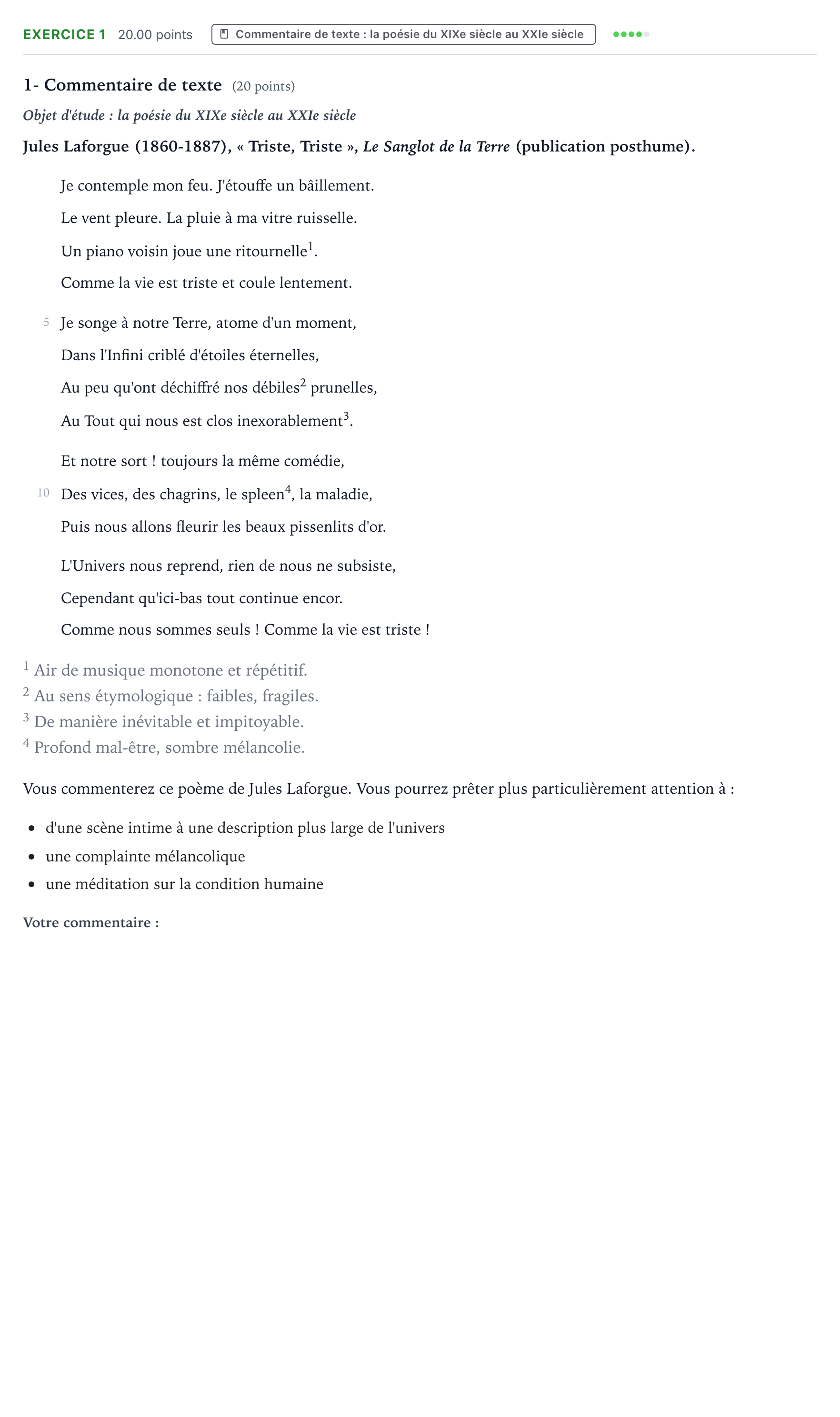 Énoncé: Exercice 1 - Commentaire de texte · Bac STMG Français Polynésie session normale 2022