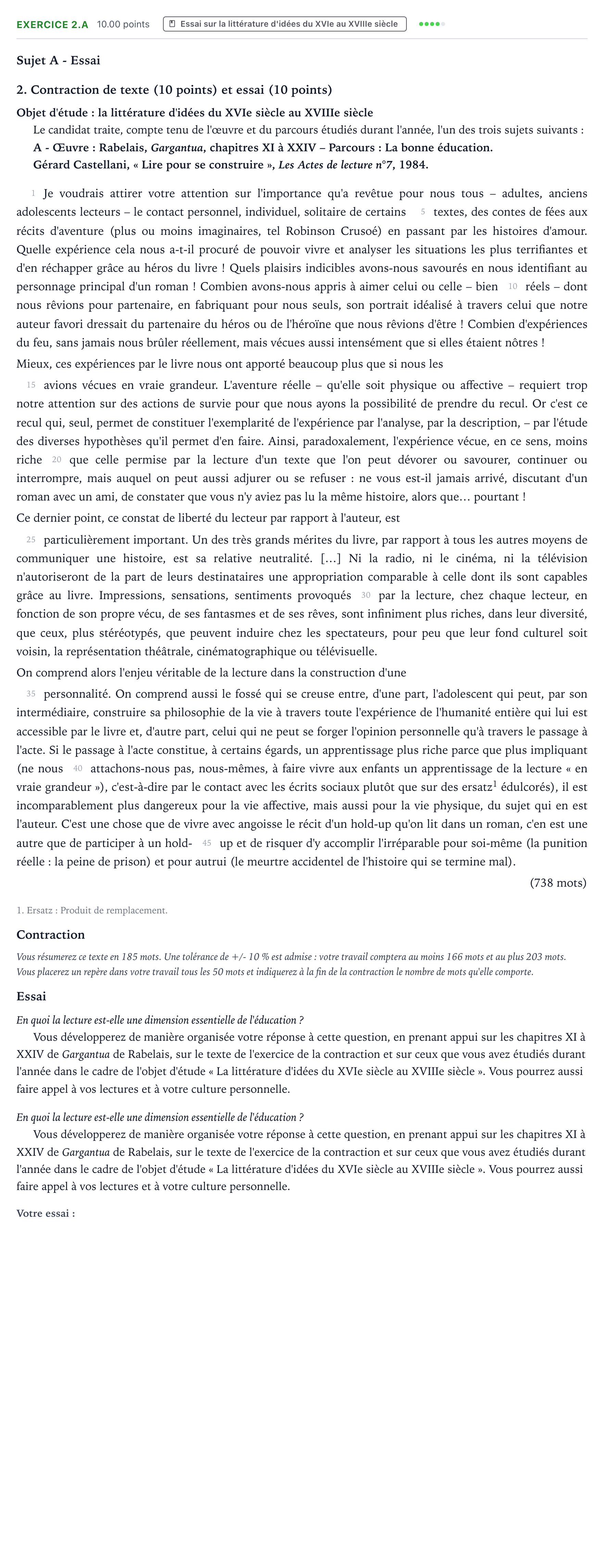 Énoncé: Exercice 2.A - Essai · Bac STMG Français Polynésie session normale 2022