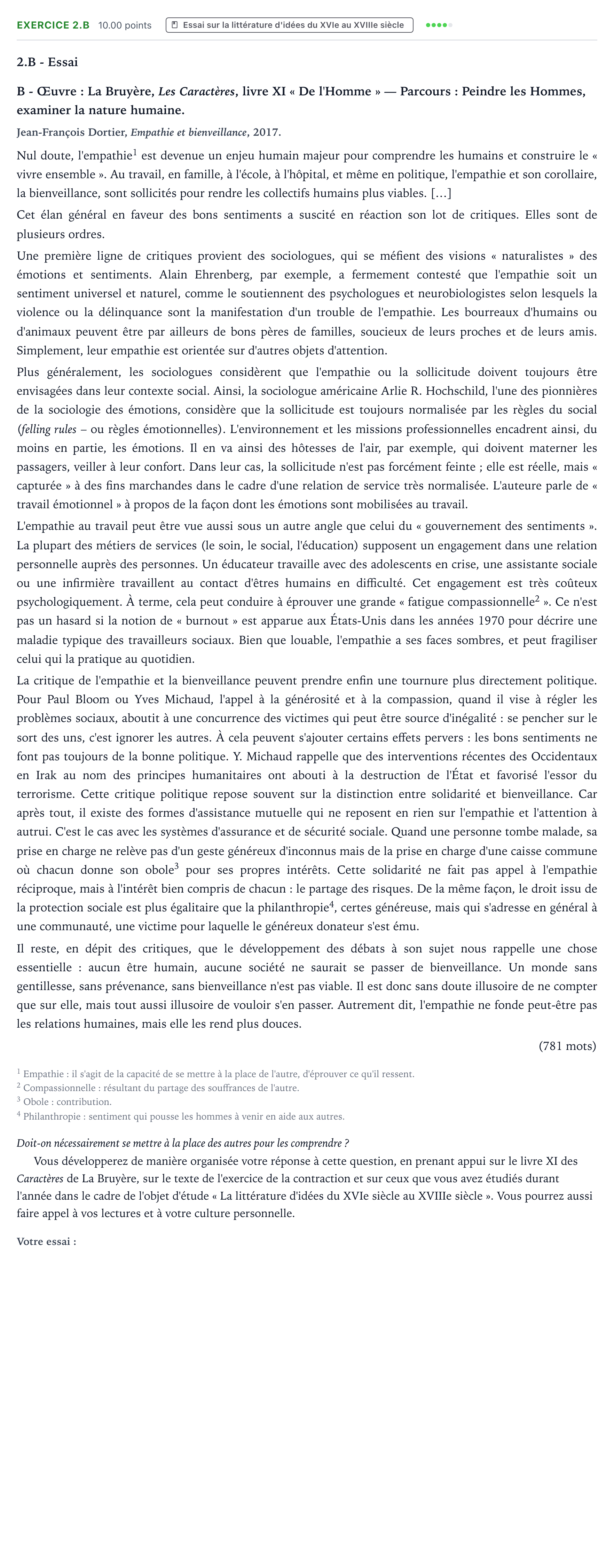 Énoncé: Exercice 2.B - Essai · Bac STMG Français Polynésie session normale 2022