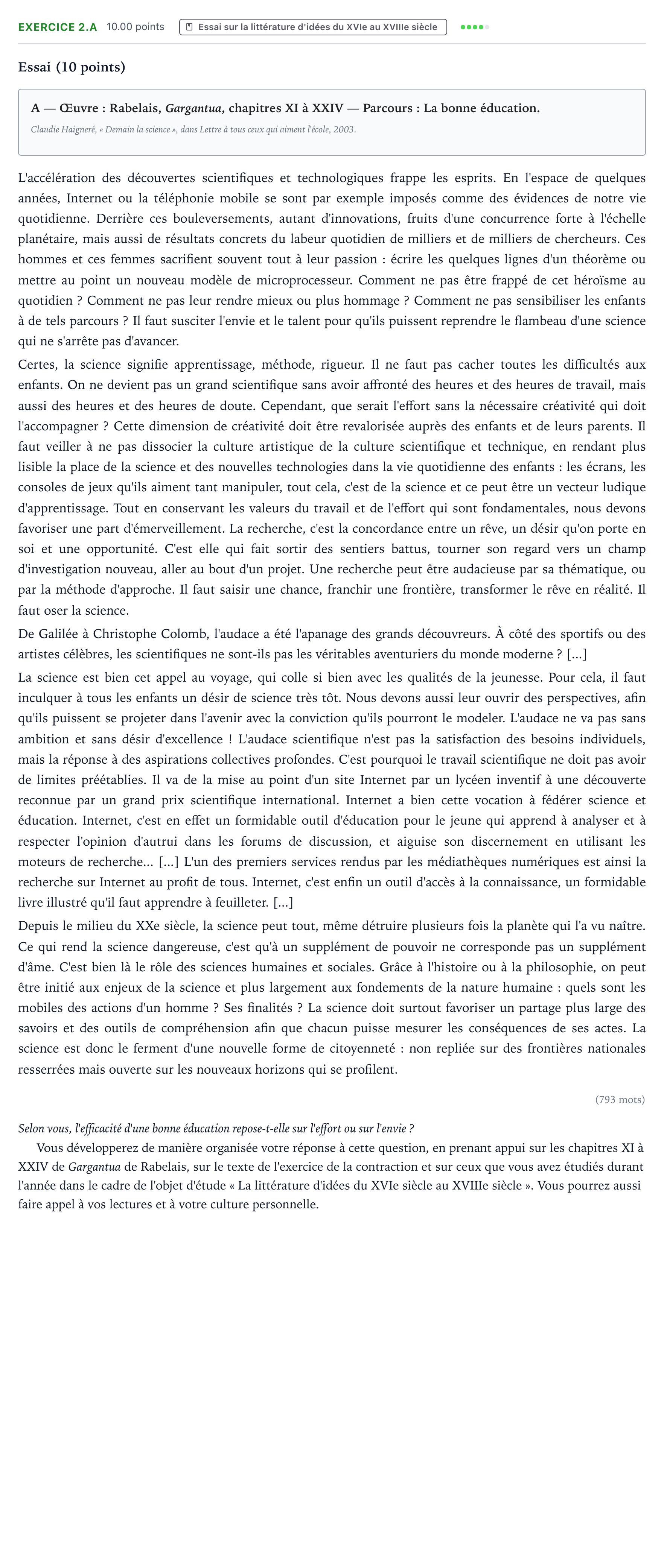 Énoncé: Exercice 2.A - Essai · Bac STMG Français Polynésie remplacement 2022