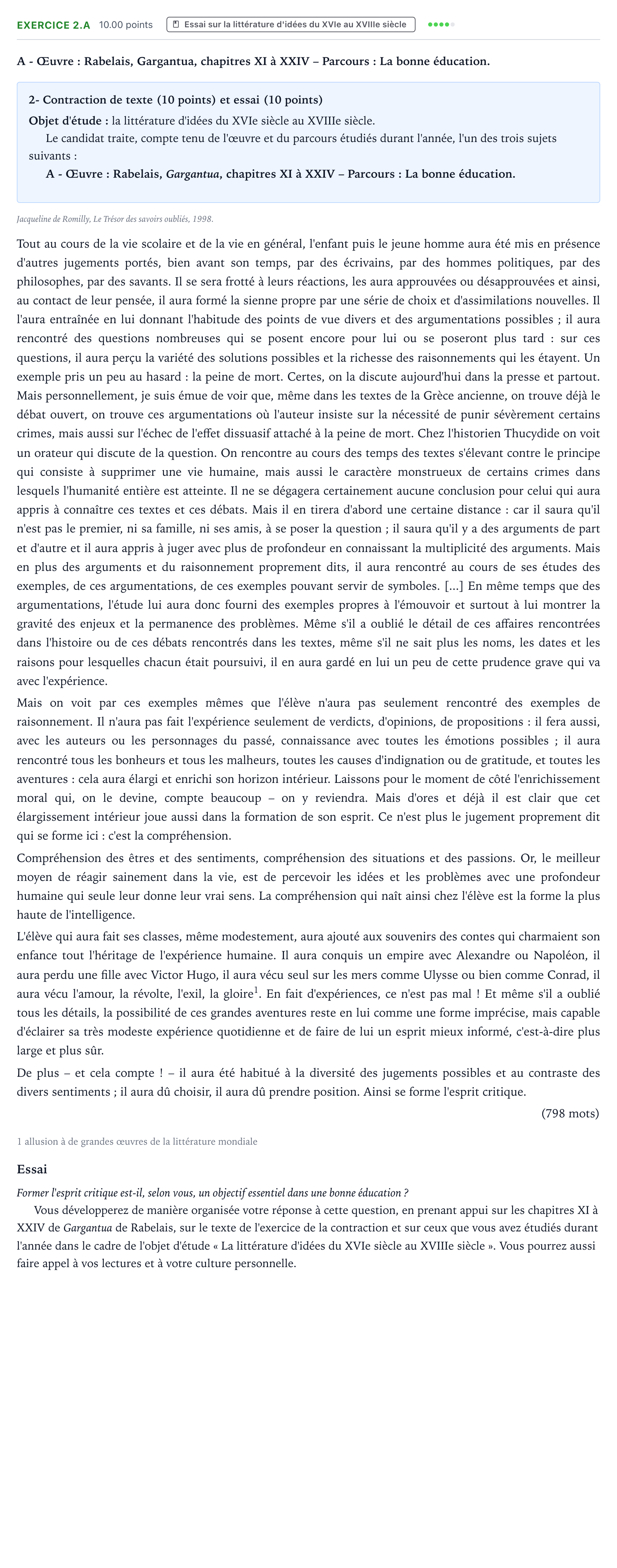 Énoncé: Exercice 2.A - Essai · Bac STMG Français Antilles-Guyane session normale 2023
