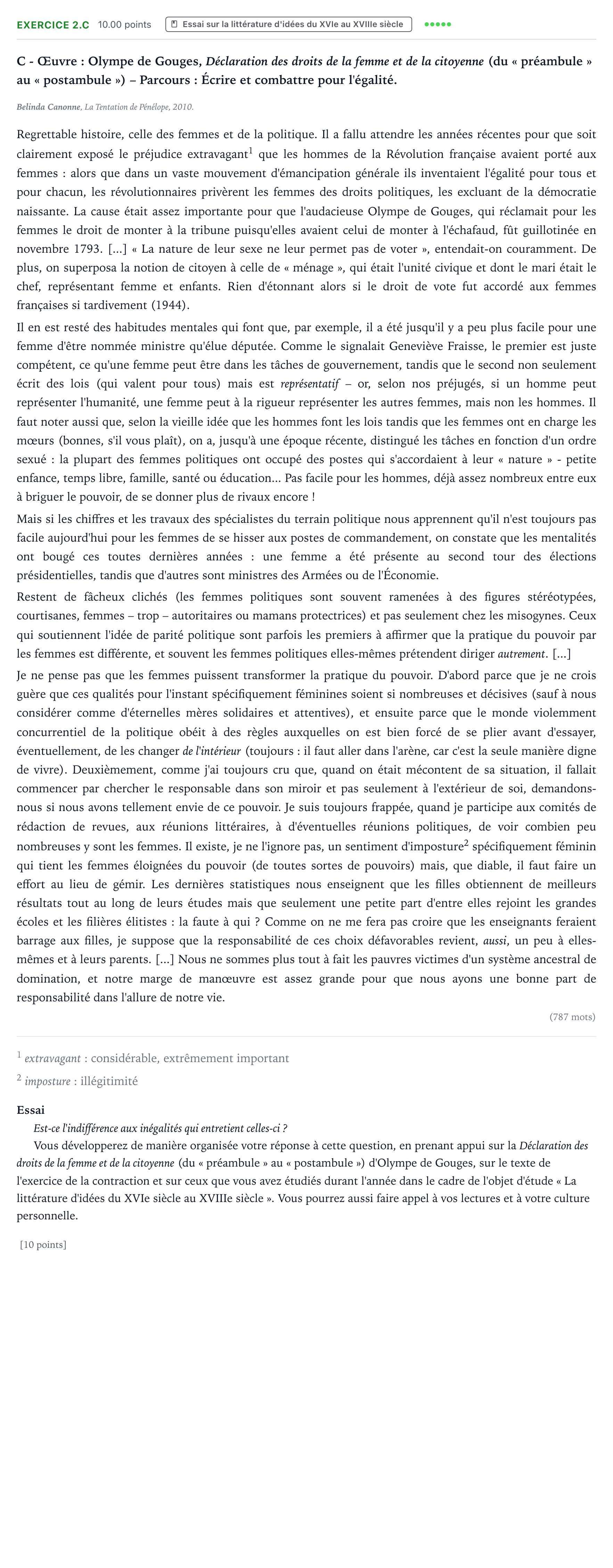 Énoncé: Exercice 2.C - Essai · Bac STMG Français Antilles-Guyane session normale 2023